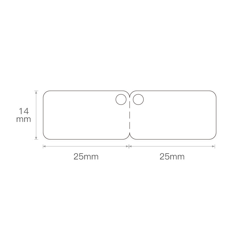 NB133 - NIIMBOT - D11 / D101 / D110 / H1S - 14X50MM - 130 WHITE JEWELLERY FOLDING LABELS