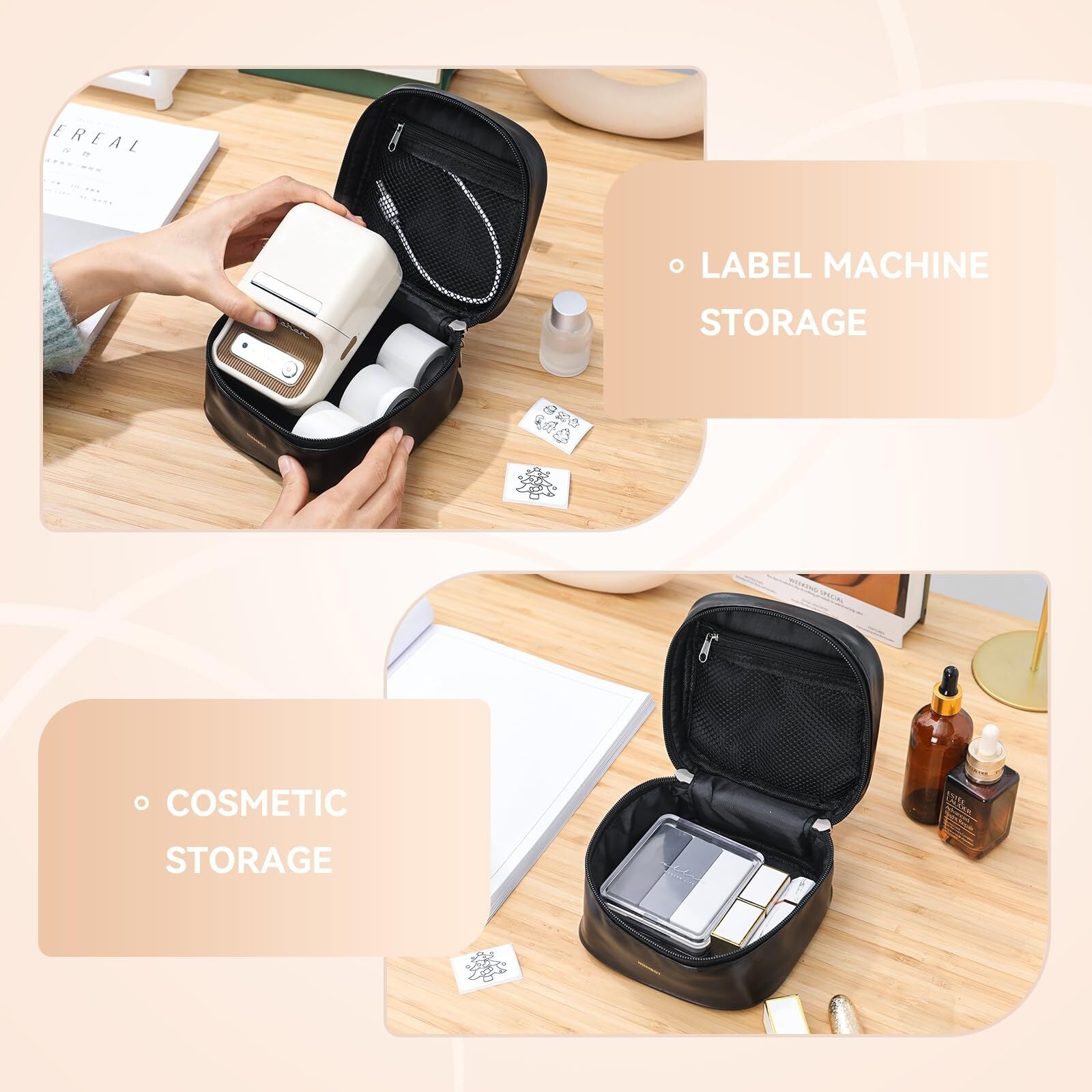 NB517 - NIIMBOT - B1 / B21 / B3S MODELS - STORAGE CASE FOR PRINTER & LABELS - BLACK