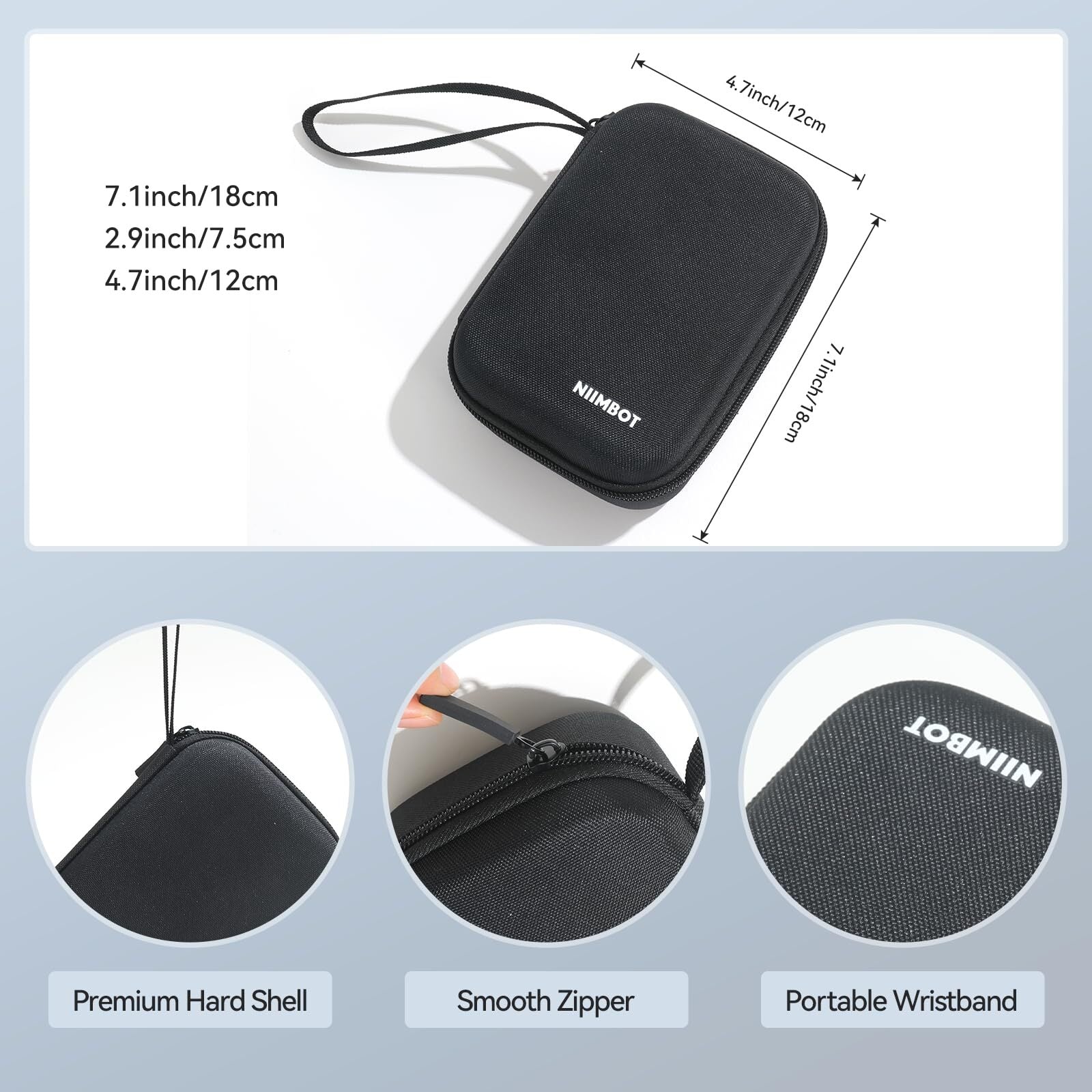 NB518 - NIIMBOT - D11 / D110 / B18 - STORAGE CASE FOR PRINTER & LABELS - BLACK