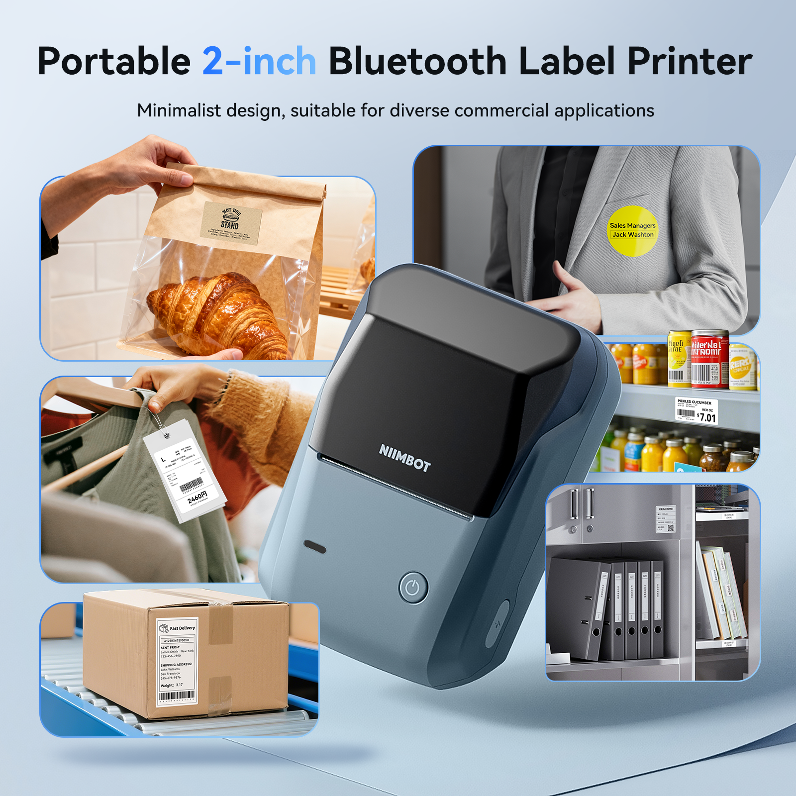 NB493 - NIIMBOT - B1 - PORTABLE THERMAL LABEL BLUETOOTH PRINTER INCL FREE WHITE LABEL (50X30MM)