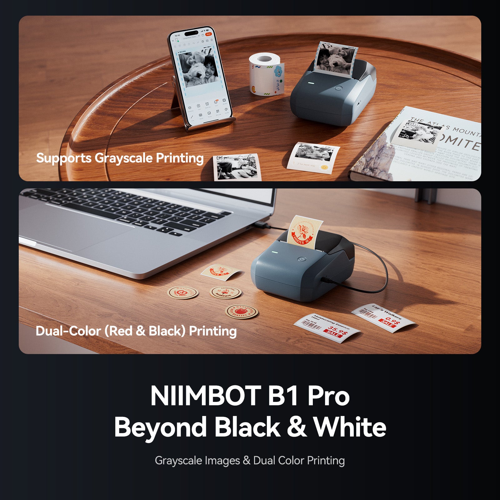 NB806 - NIIMBOT - B1_PRO - 300DPI - PORTABLE THERMAL LABEL PRINTER INCL FREE LABEL