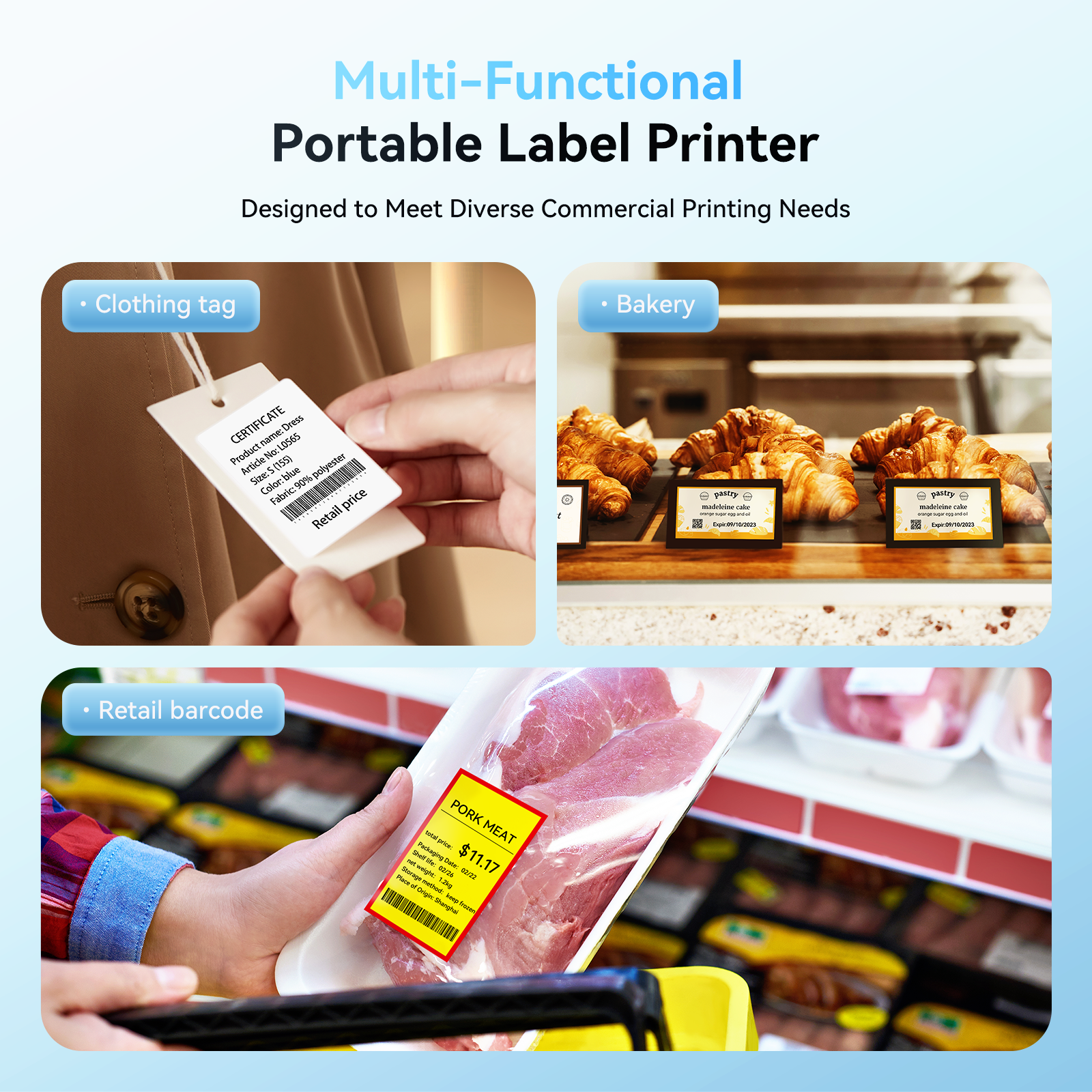 NB493 - NIIMBOT - B1 - PORTABLE THERMAL LABEL BLUETOOTH PRINTER INCL FREE WHITE LABEL (50X30MM)