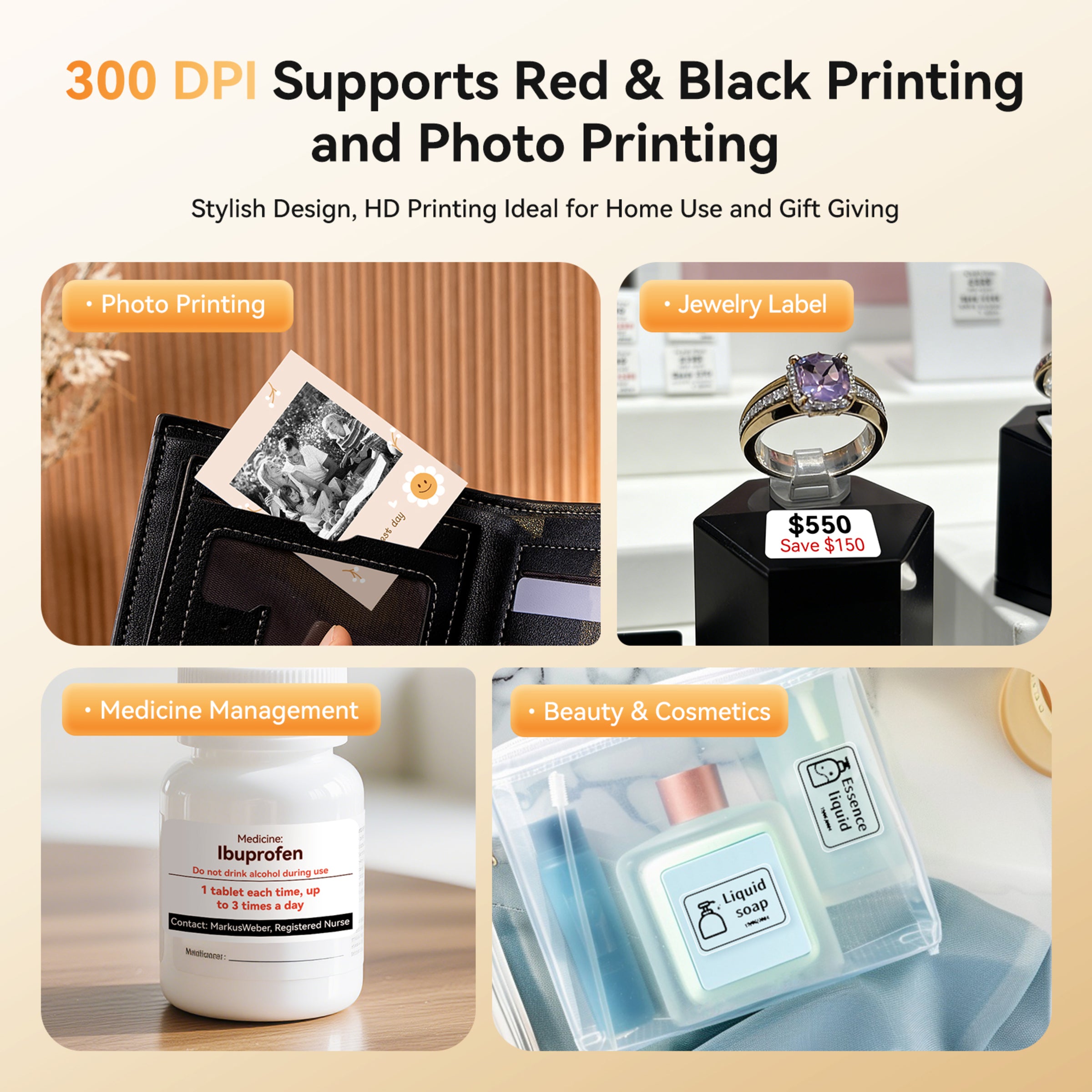 NB607 - NIIMBOT - B21_PRO - 300DPI - PORTABLE THERMAL LABEL BLUETOOTH PRINTER