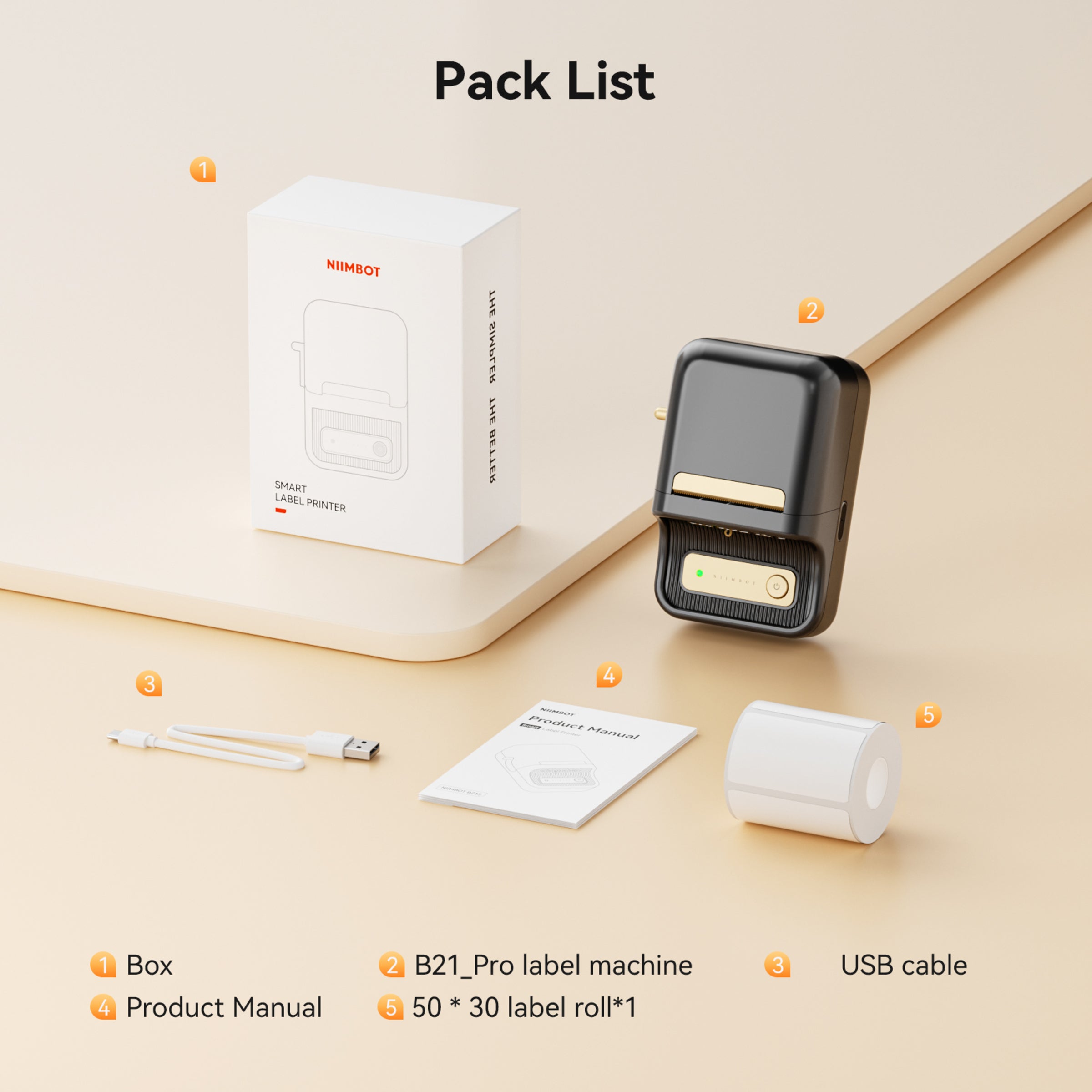 NB607 - NIIMBOT - B21_PRO - 300DPI - PORTABLE THERMAL LABEL BLUETOOTH PRINTER