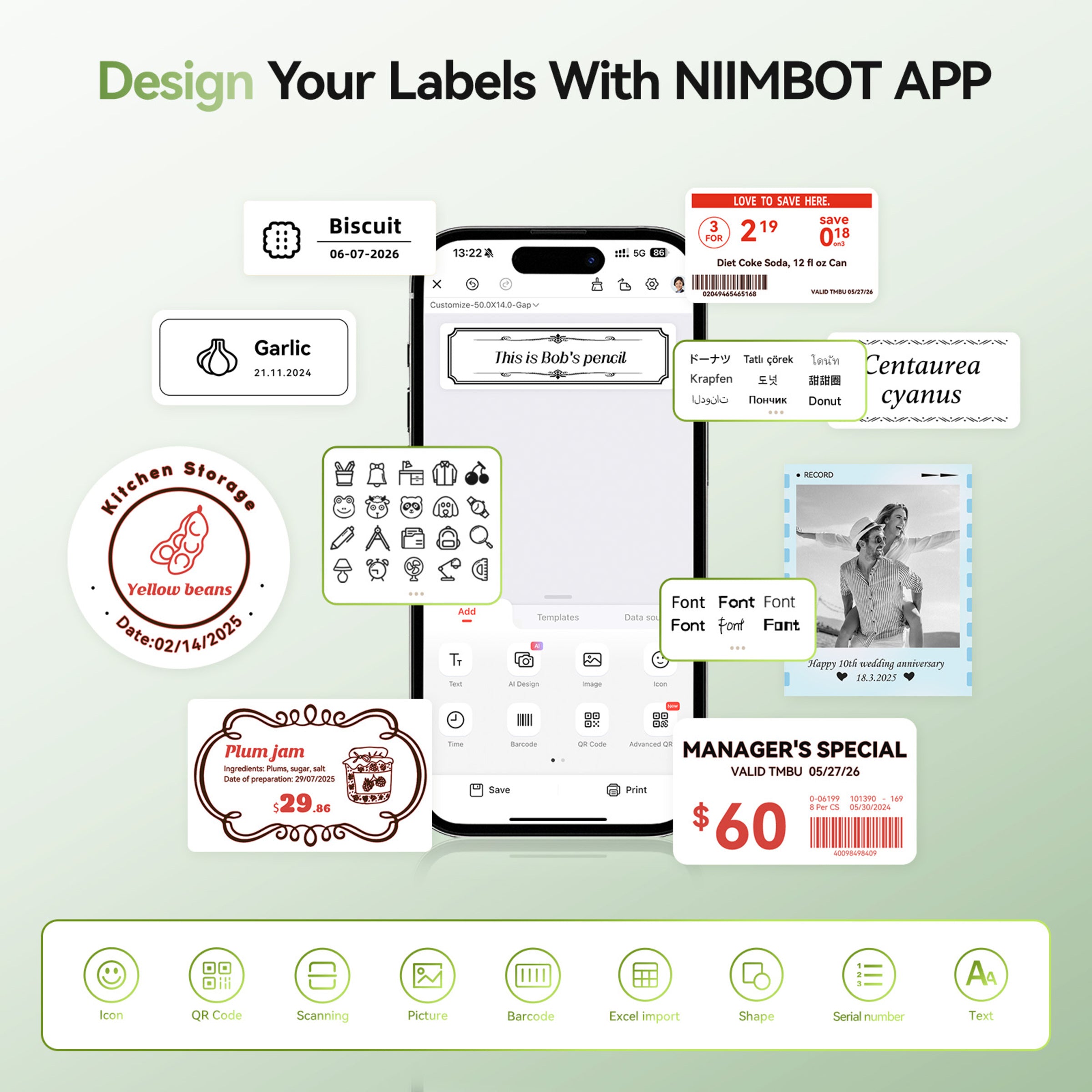 NB607 - NIIMBOT - B21_PRO - 300DPI - PORTABLE THERMAL LABEL BLUETOOTH PRINTER