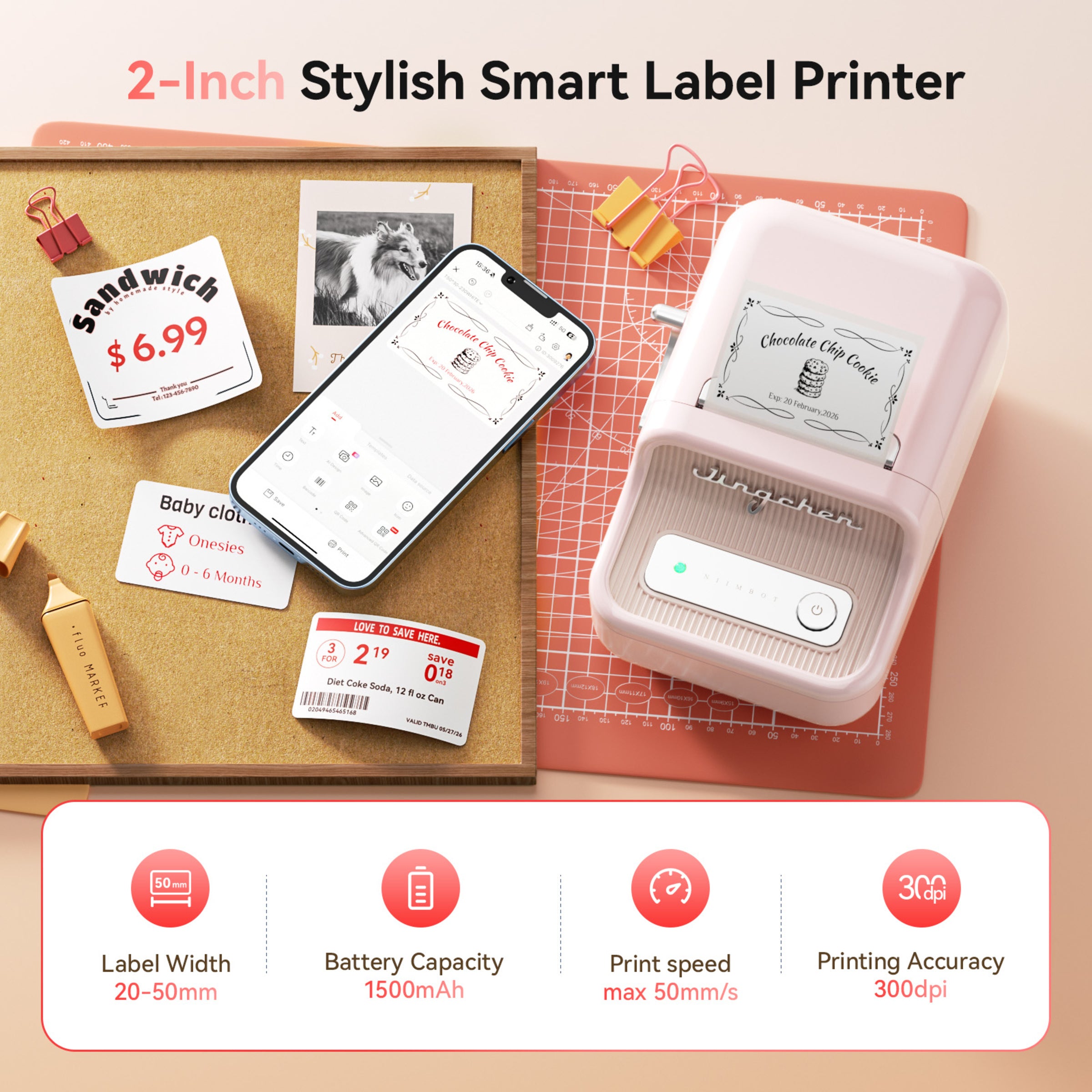 NB607 - NIIMBOT - B21_PRO - 300DPI - PORTABLE THERMAL LABEL BLUETOOTH PRINTER
