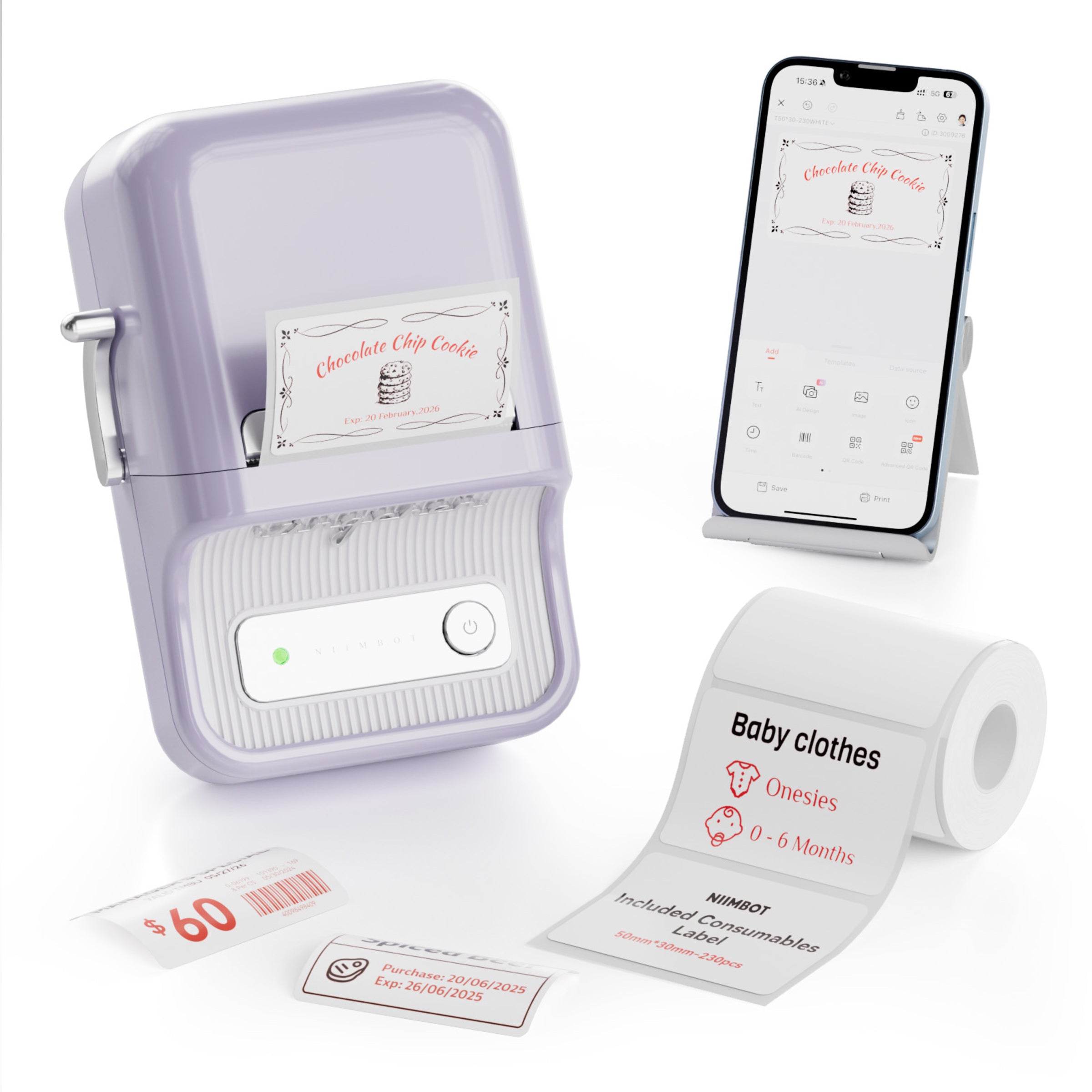 NB607 - NIIMBOT - B21_PRO - 300DPI - PORTABLE THERMAL LABEL BLUETOOTH PRINTER