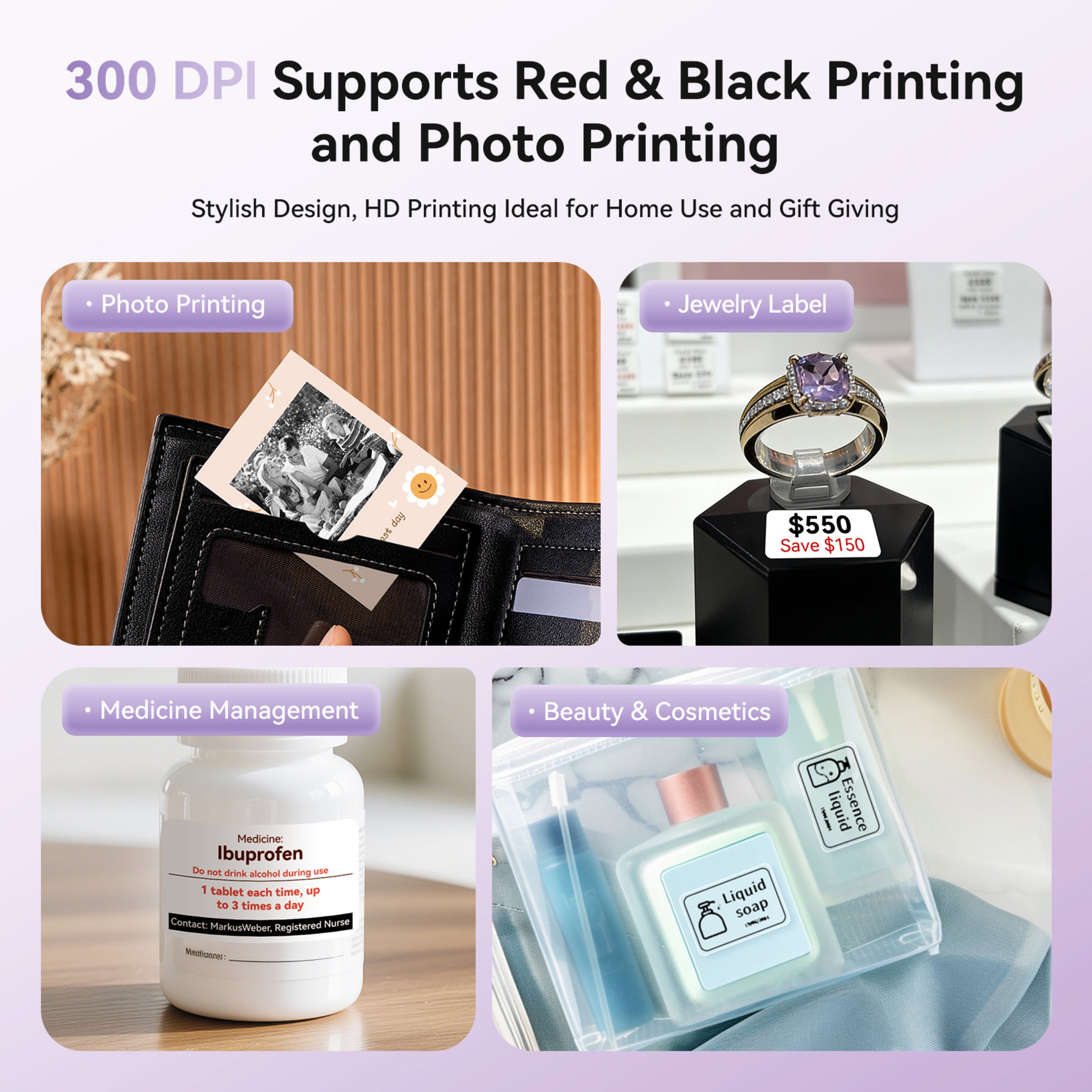 NB607 - NIIMBOT - B21_PRO - 300DPI - PORTABLE THERMAL LABEL BLUETOOTH PRINTER