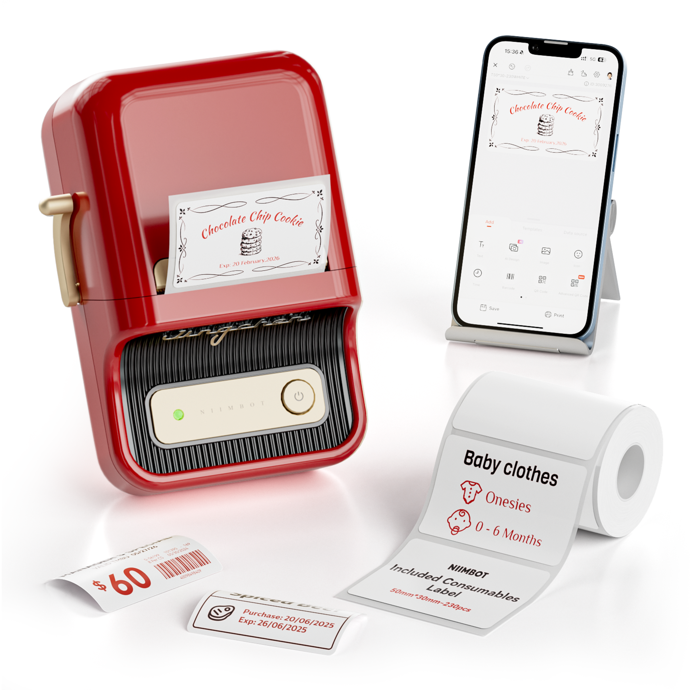 NB607 - NIIMBOT - B21_PRO - 300DPI - PORTABLE THERMAL LABEL BLUETOOTH PRINTER