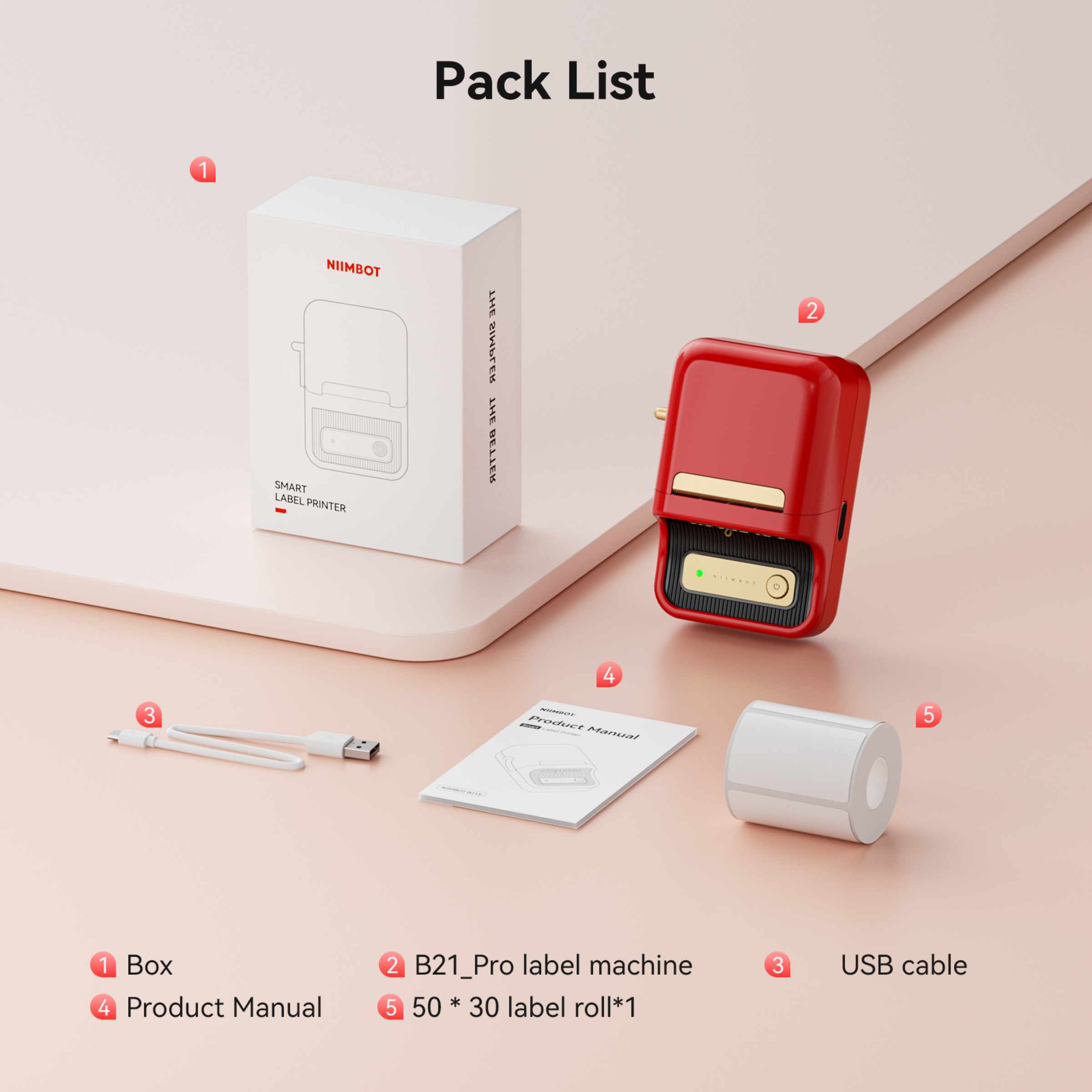 NB607 - NIIMBOT - B21_PRO - 300DPI - PORTABLE THERMAL LABEL BLUETOOTH PRINTER