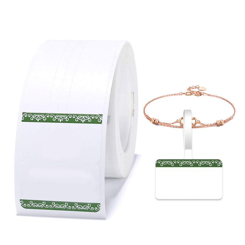 NB208 - NIIMBOT - B1 / B21 / B3S / B4 - 25X75MM - 100 GREEN BORDER JEWELLERY LABELS