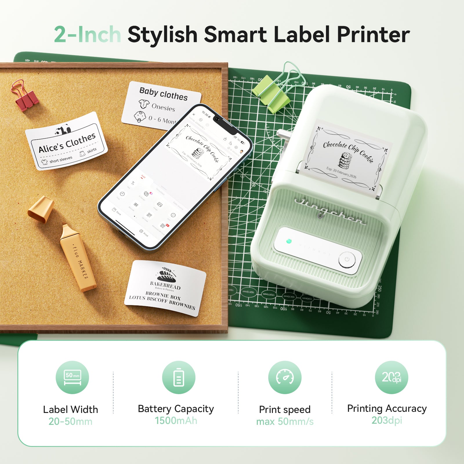 NB109 - NIIMBOT - B21S - PORTABLE THERMAL LABEL BLUETOOTH PRINTER INCL FREE LABEL (50X30MM)