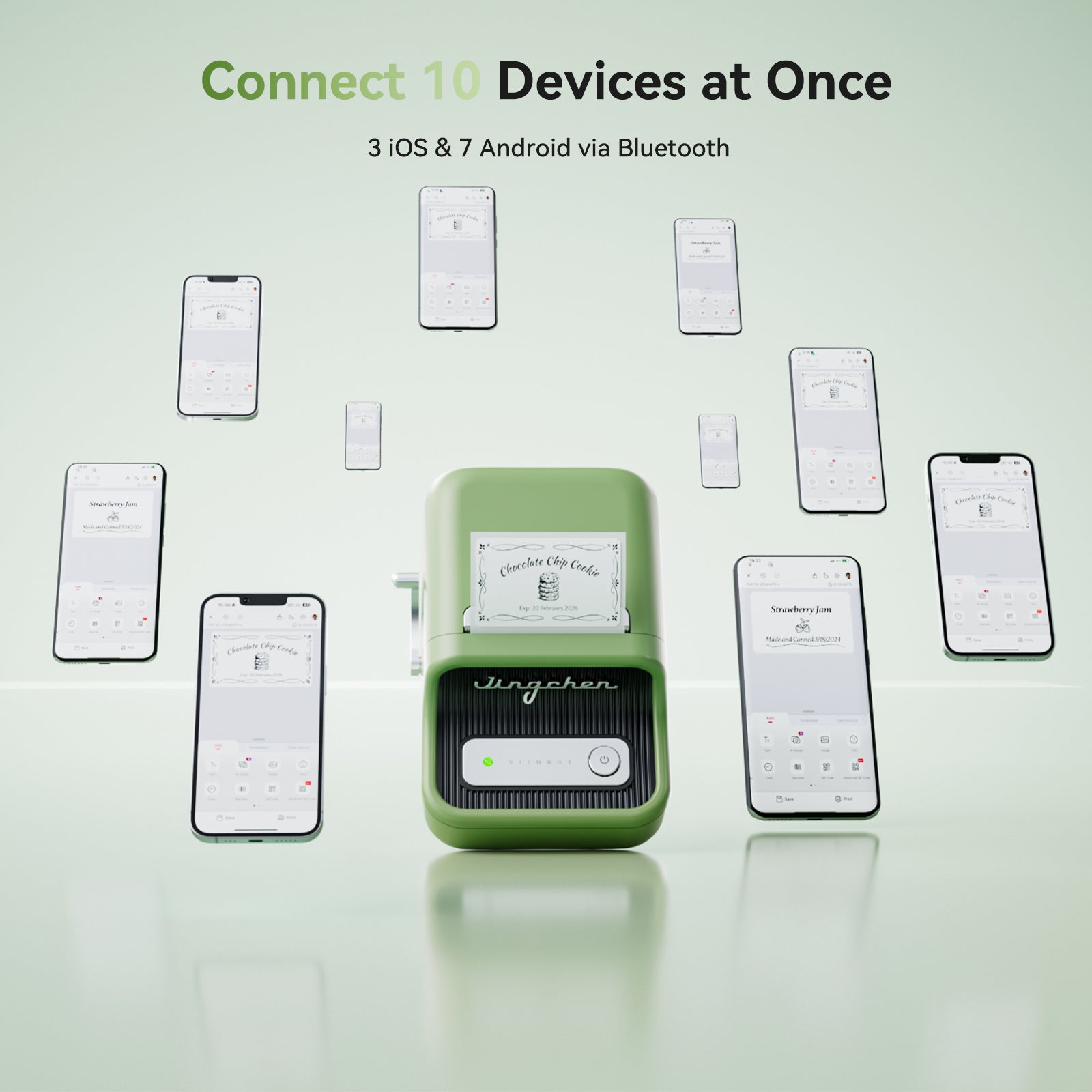 NB109 - NIIMBOT - B21S - PORTABLE THERMAL LABEL BLUETOOTH PRINTER INCL FREE LABEL (50X30MM)