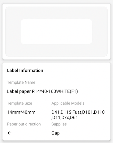 NB136 - NIIMBOT - D11 / D101 / D110 / H1S - 14X40MM - 155 WHITE LABELS