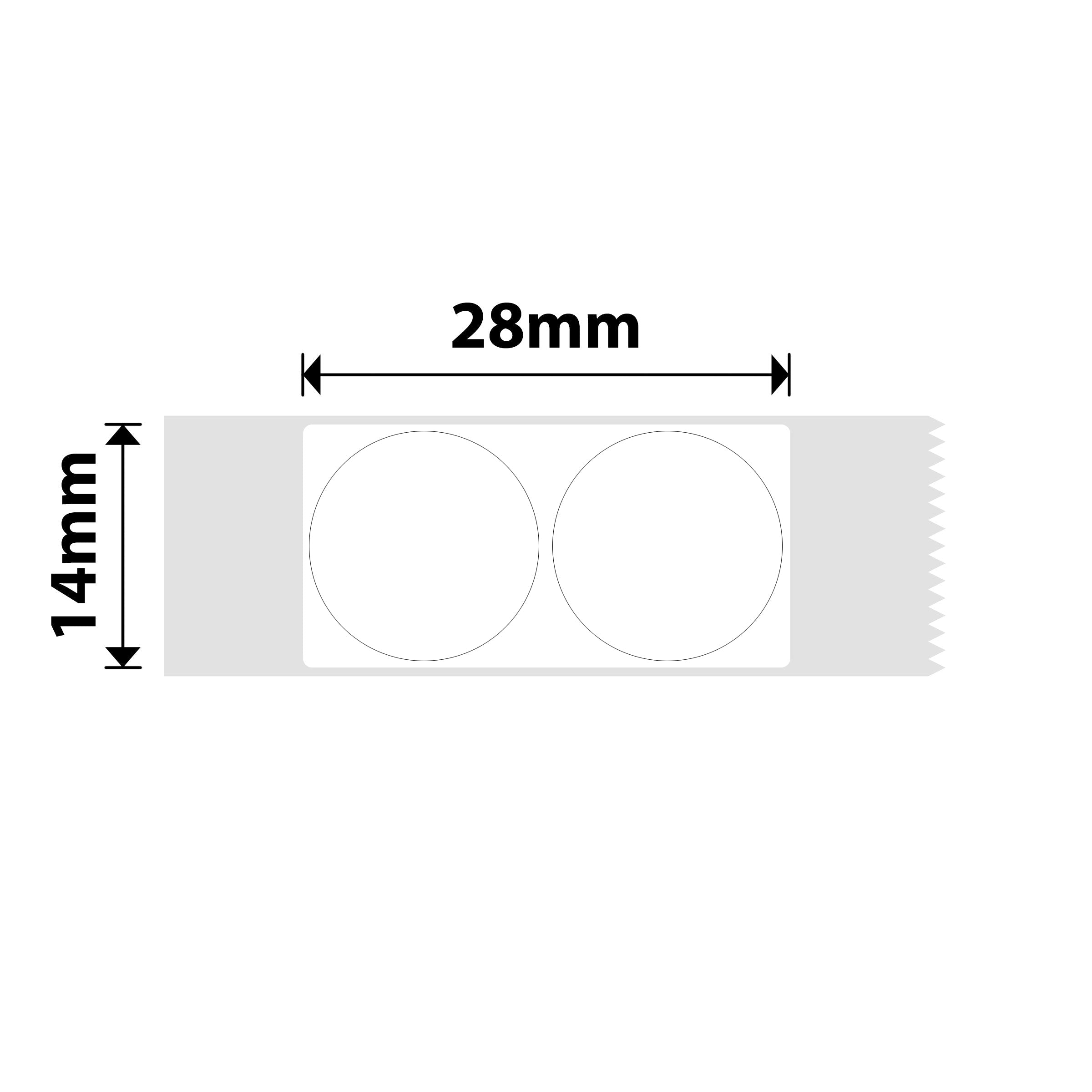 NB151 - NIIMBOT - D11 / D101 / D110 / H1S - 14X28MM - 205 WHITE TWIN ROUND LABELS