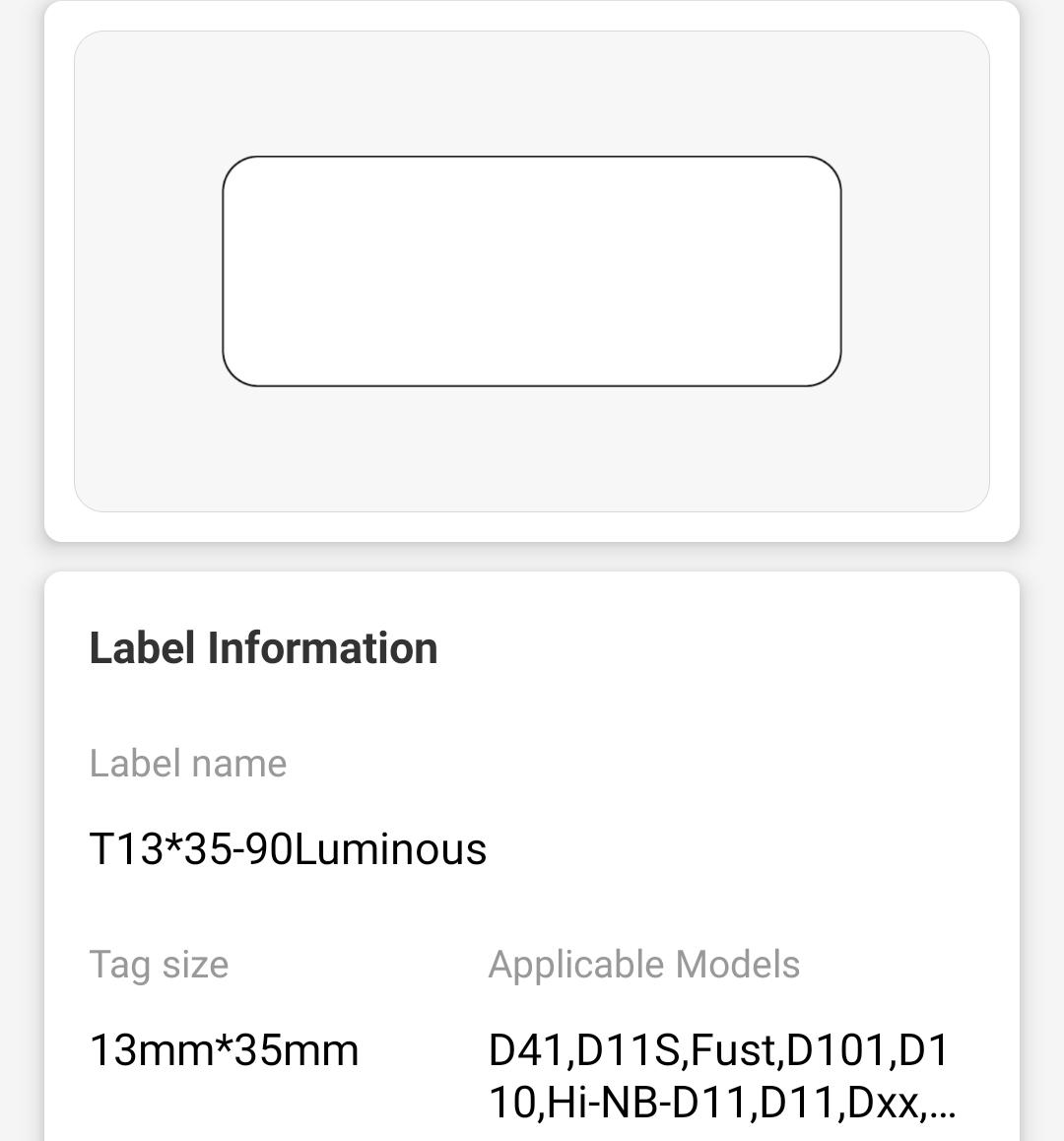 NB161 - NIIMBOT - D11 / D101 / D110 / H1S - 13X35MM - 90 ÉTIQUETTES THERMIQUES - LUMINEUSES