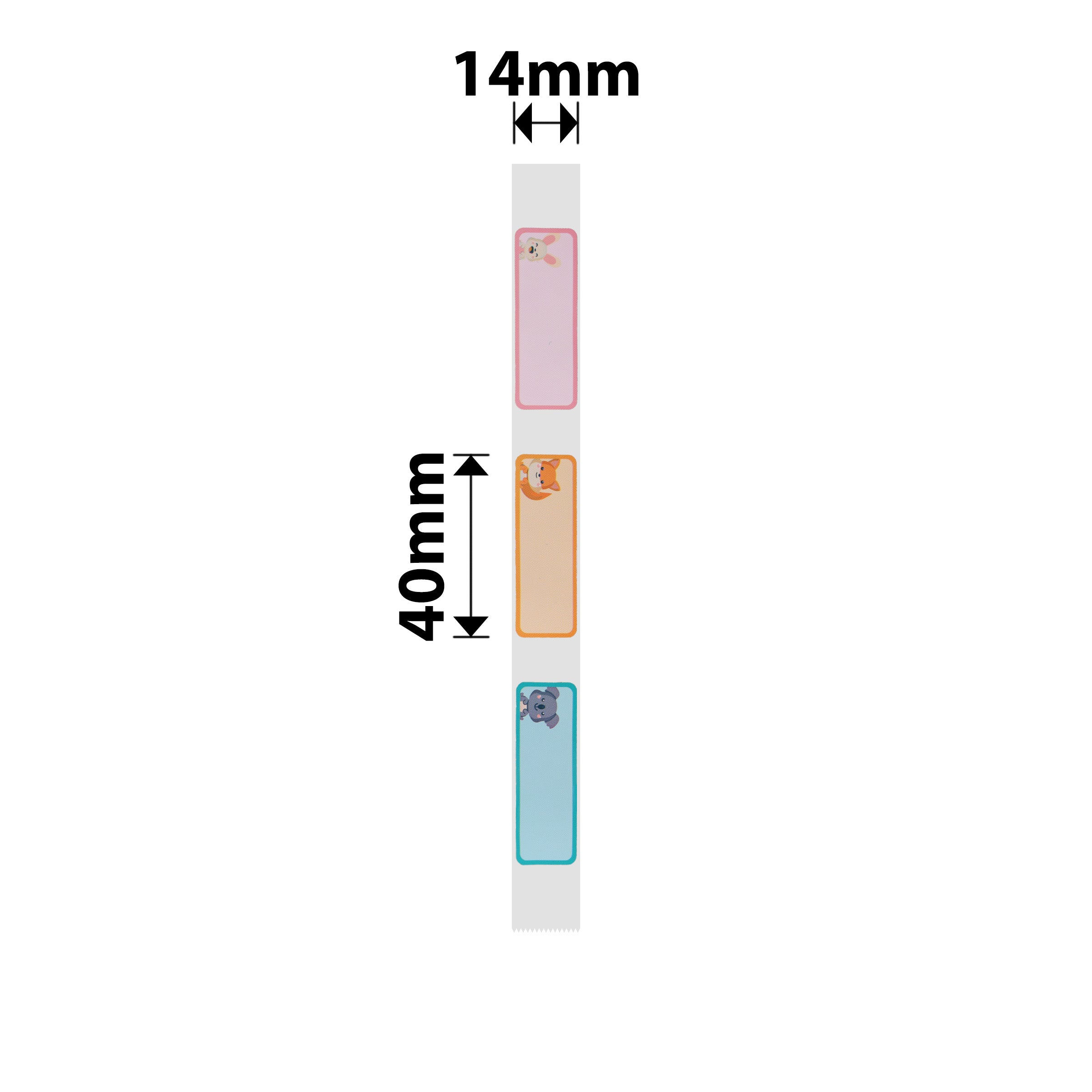 NB180 - NIIMBOT - D11 / D101 / D110 / H1S - 14X40MM - 160 CUTE ANIMALS LABELS