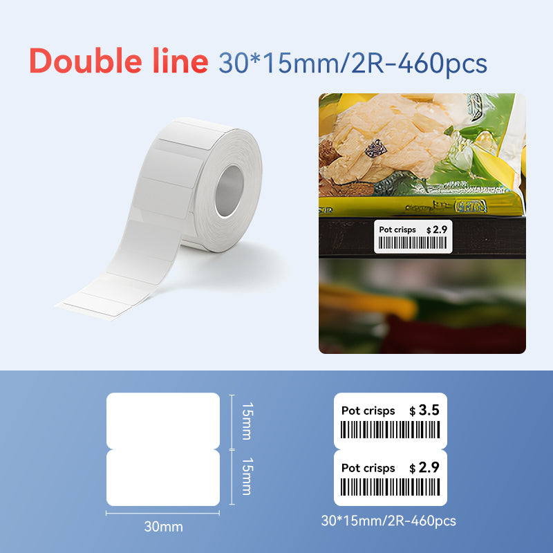 NB183 - NIIMBOT - B1 / B21 / B3S / B4 - 30X15MM/2R - 460 WHITE LABELS
