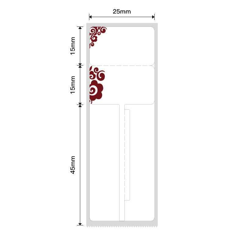 NB206 - NIIMBOT - B1 / B21 / B3S / B4 - 25X75MM - 100 DEEP RED CABLE LABELS