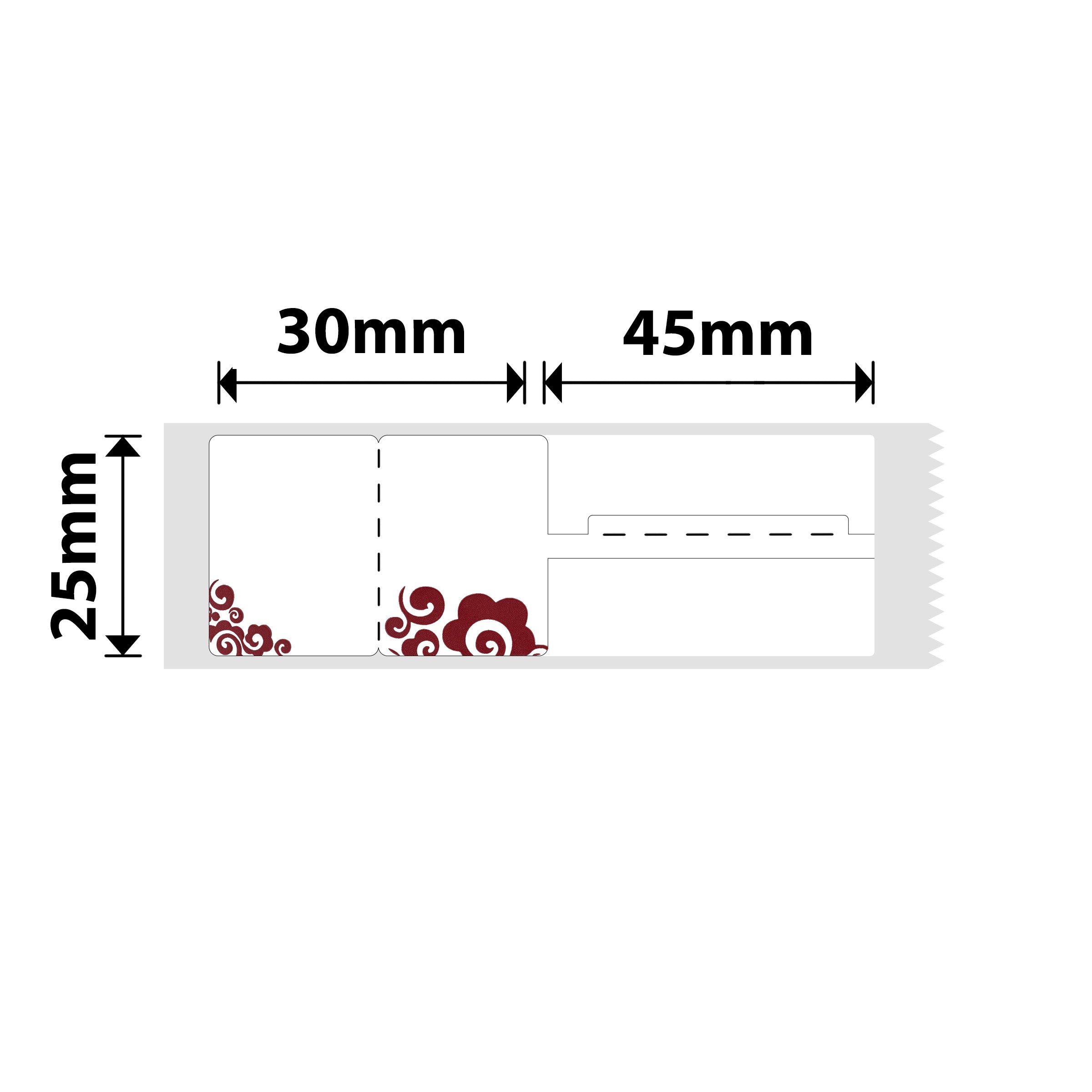NB206 - NIIMBOT - B1 / B21 / B3S / B4 - 25X75MM - 100 RED CLOUD JEWELLERY LABELS