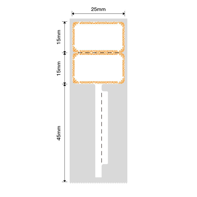 NB207 - NIIMBOT - B1 / B21 / B3S / B4 - 25X75MM - 100 ORANGE INK CABLE LABELS