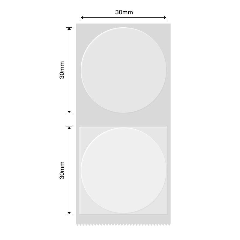 NB224 - NIIMBOT - B1 / B21 / B3S / B4 - 31X31MM - 210 TRANSPARENT ROUND LABELS