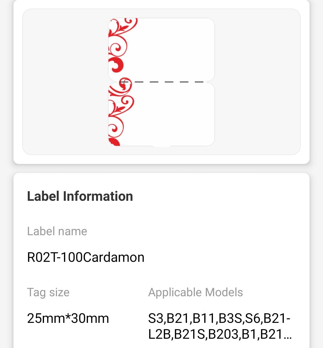 NB228 - NIIMBOT - B1 / B21 / B3S / B4 - 25X75MM - 100 RED PAERN LABELS