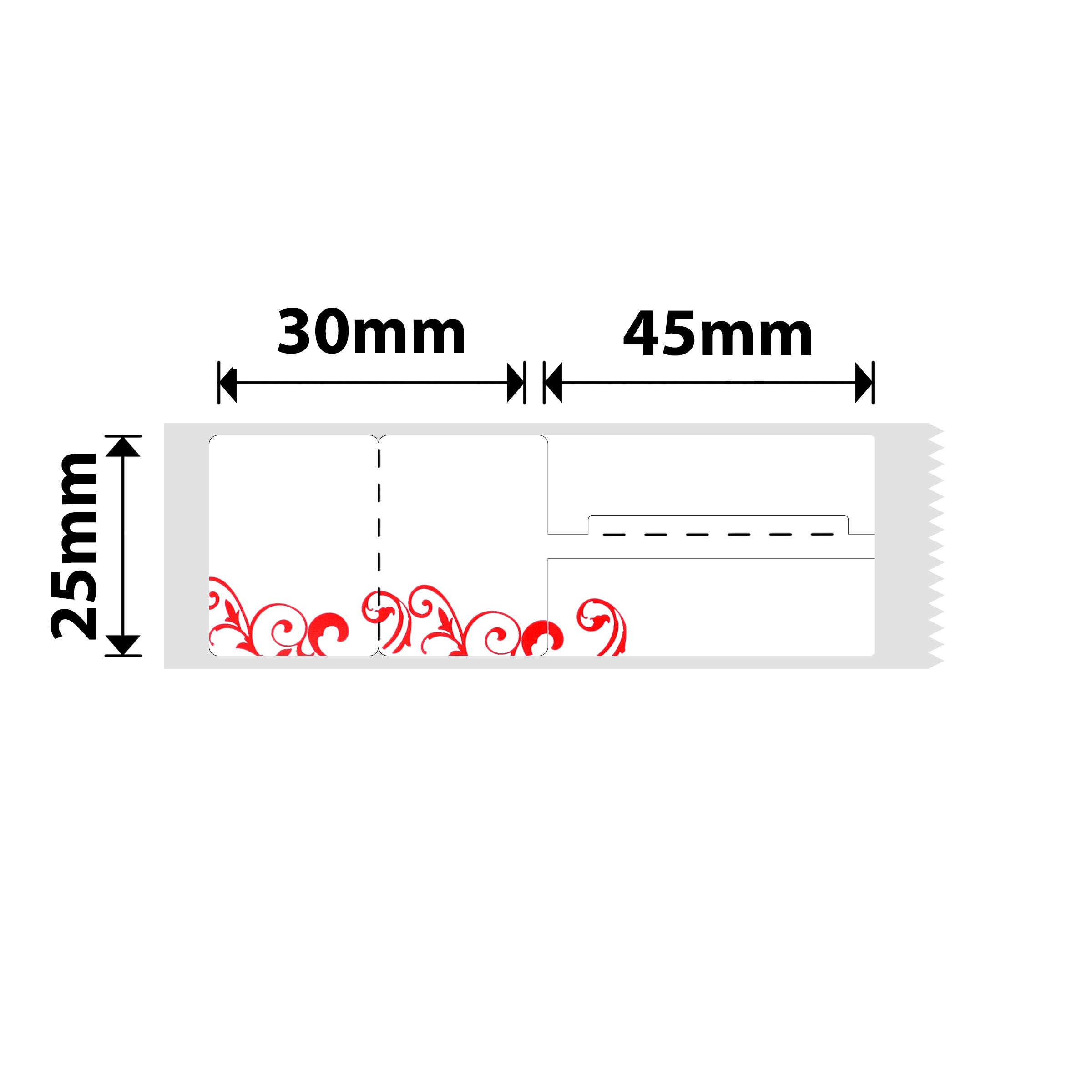 NB228 - NIIMBOT - B1 / B21 / B3S / B4 - 25X75MM - 100 RED CLOUD JEWELLERY LABELS (DUPLICATE NB204)