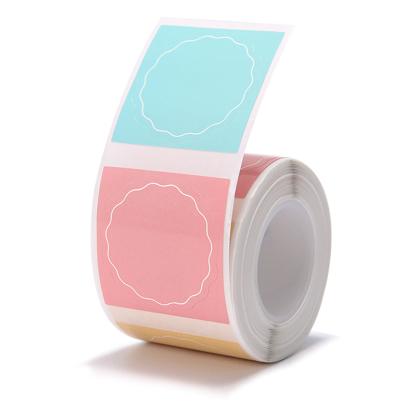 NB233 - NIIMBOT - B1 / B21 / B3S / B4 - 34X34MM - 200 WAVY ROUND PINK, YELLOW & BLUE MIXED LABELS