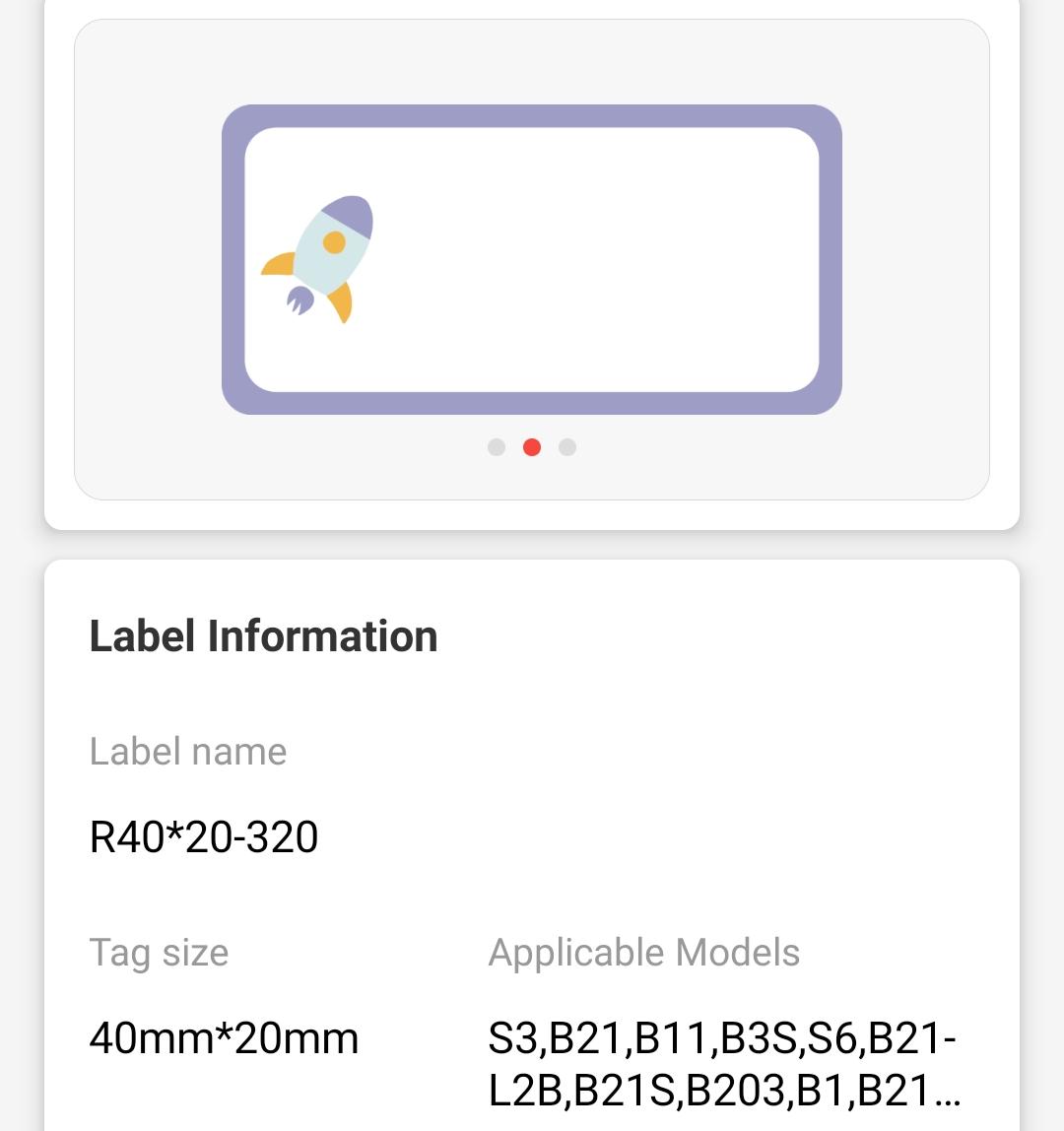 NB244 - NIIMBOT - B1 / B21 / B3S / B4 - 40X20MM - 320 TOY & GIFT LABELS