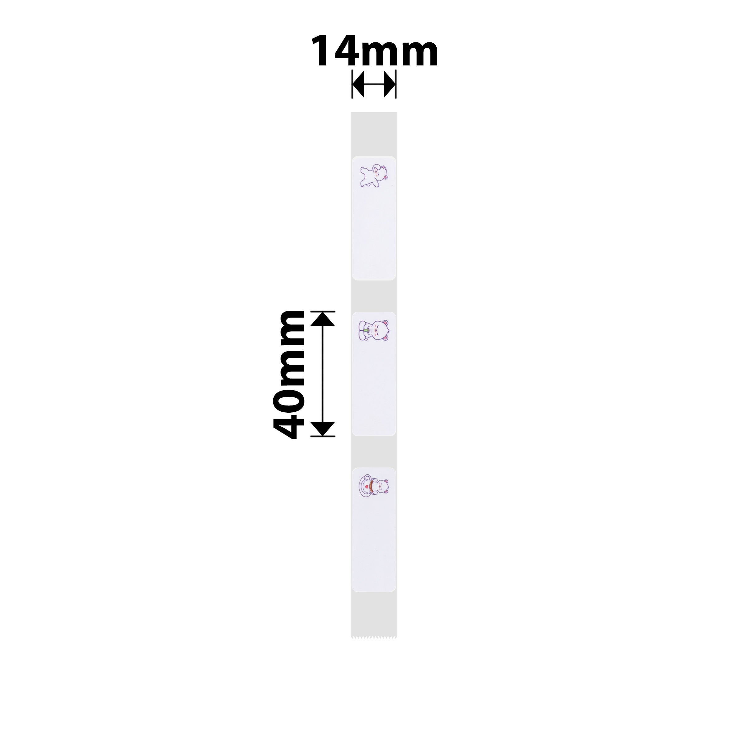 NB256 - NIIMBOT - D11 / D101 / D110 / H1S - 14X40MM - 160 LAZY BEAR LABELS