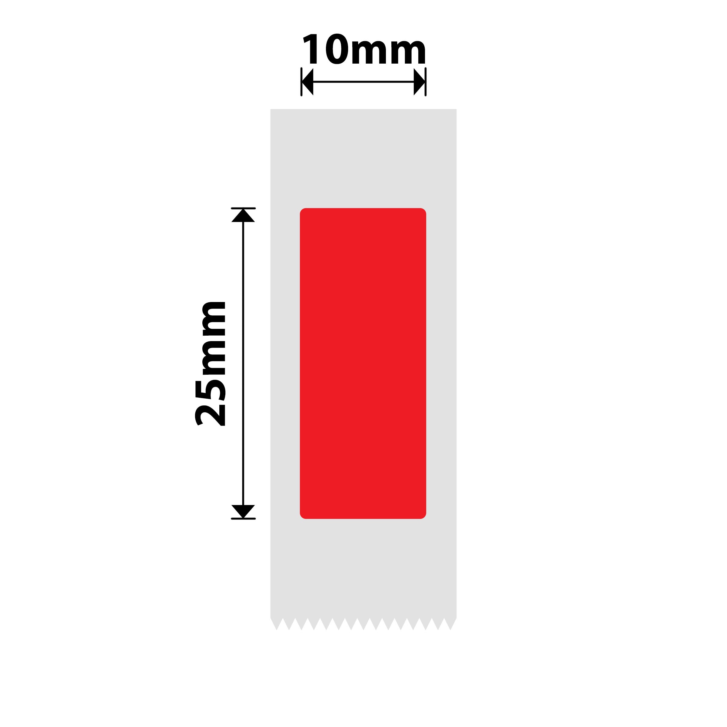 NB265 - NIIMBOT - D11 / D101 / D110 / H1S - 10X25MM - 225 RED LABELS