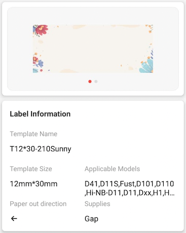 NB273 - NIIMBOT - D11 / D101 / D110 / H1S - 12X30MM - 195 SUNNY FLOWER LABELS
