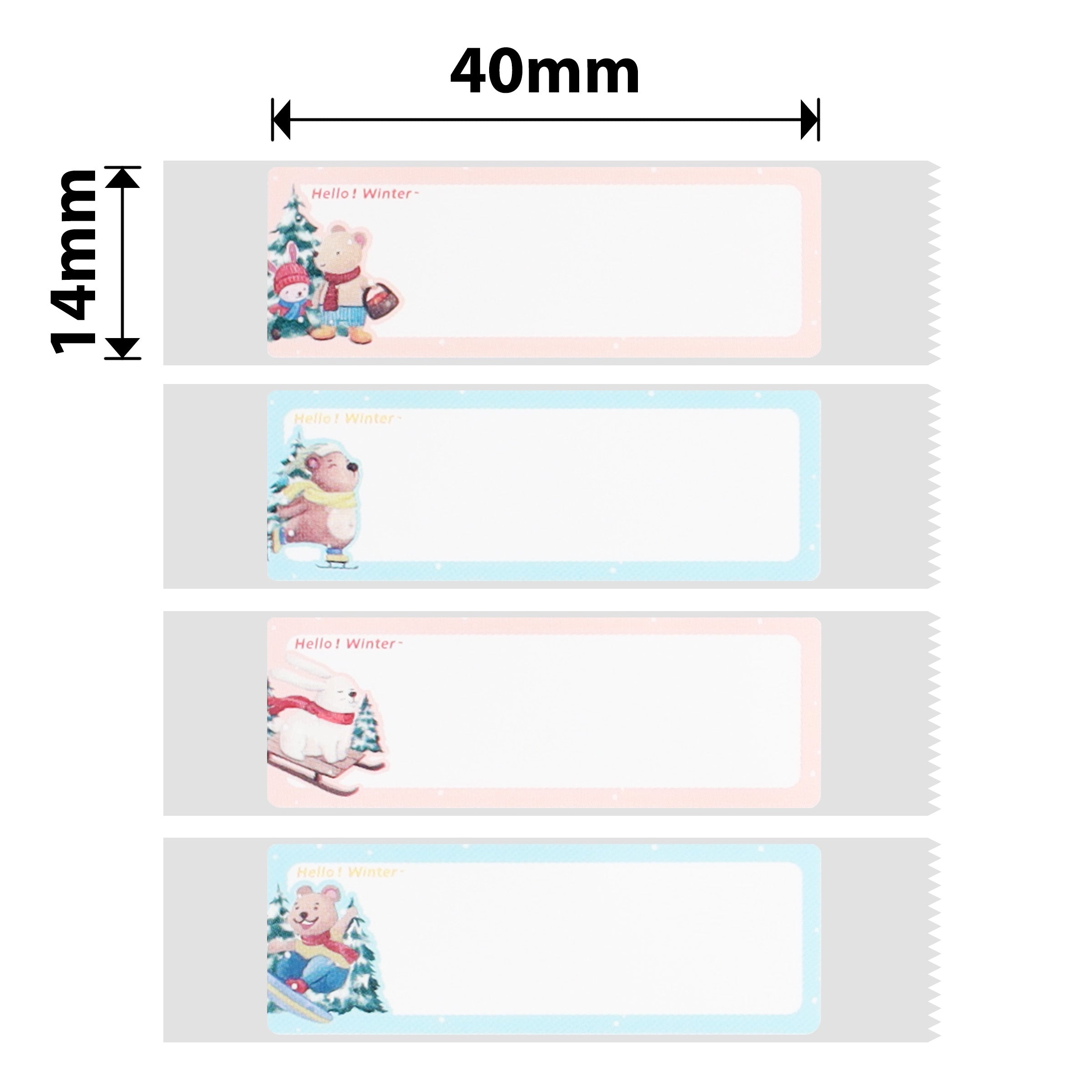 NB294 - NIIMBOT - D11 / D101 / D110 / H1S - 14X40MM - 160 HELLO WINTER LABELS