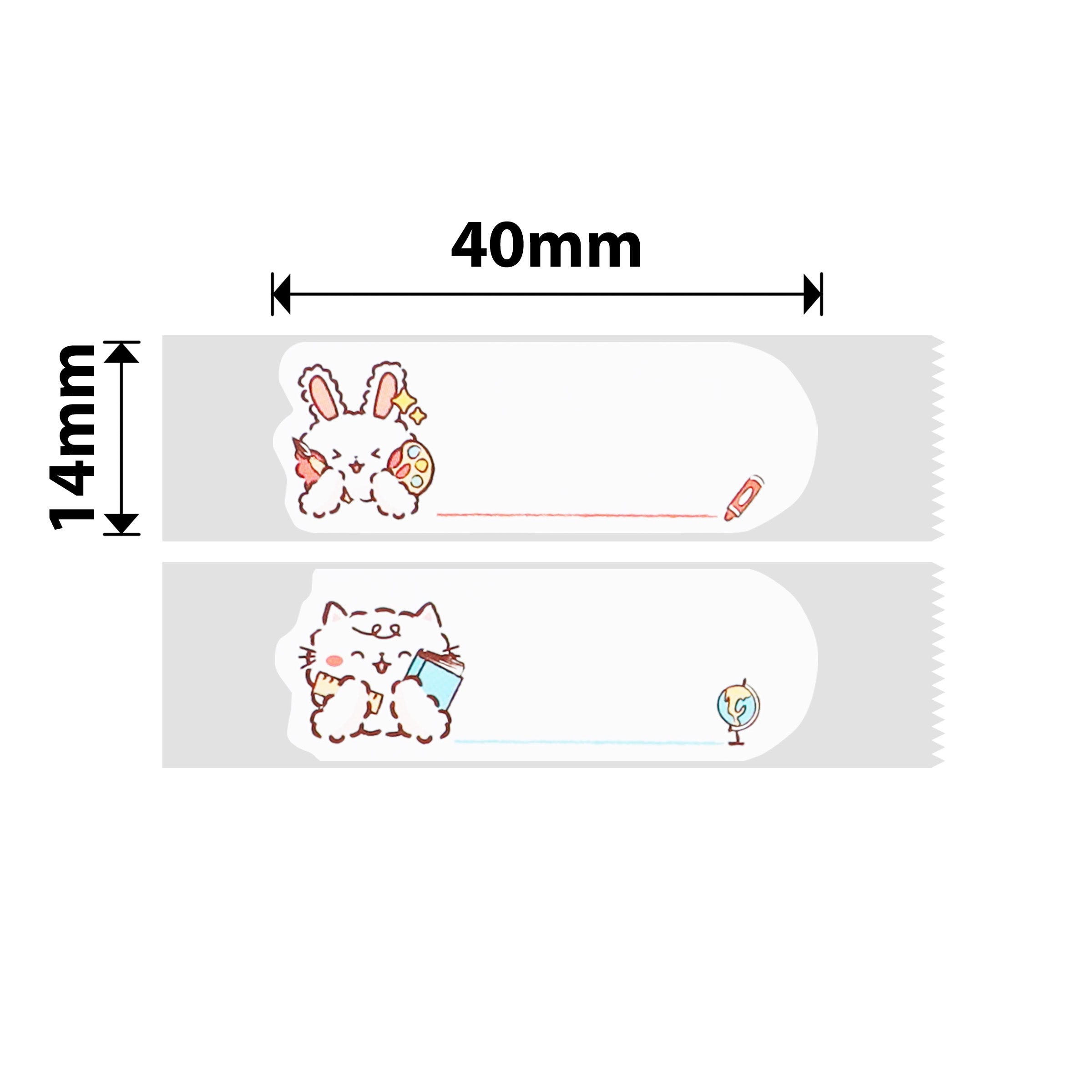 NB298 - NIIMBOT - D11 / D101 / D110 / H1S - 14X40MM - 155 SCHOOL RABBIT LABELS