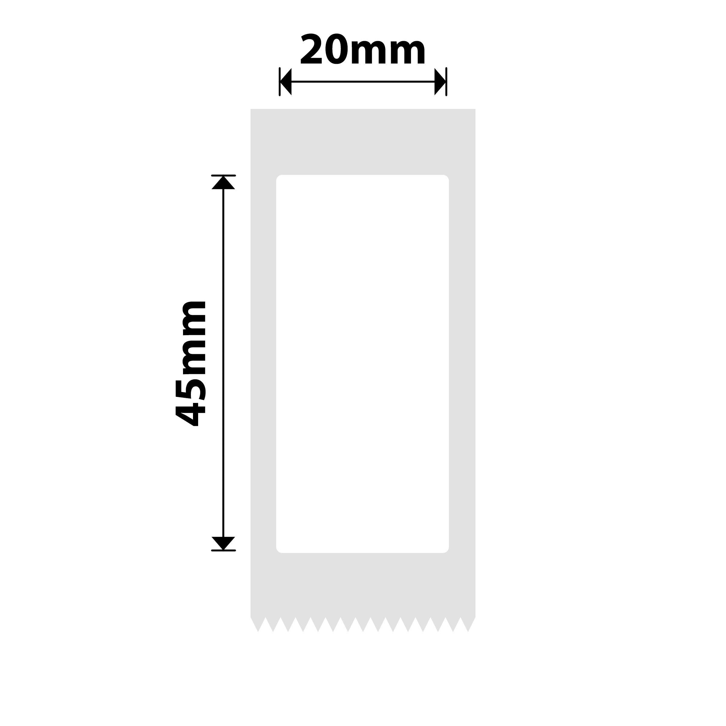 NB315 - NIIMBOT - D101 ONLY - 20X45MM - 150 WHITE LABELS