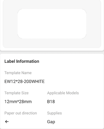 NB384 - NIIMBOT - B18 / N1 - 12X28MM - 200 WHITE LABELS