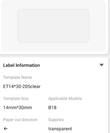 NB391 - NIIMBOT - B18 / N1 - 14X30MM - 190 TRANSPARENT LABELS