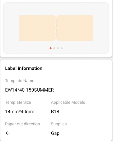 NB409 - NIIMBOT - B18 / N1 - 14X40MM - 150 SUMMER LABELS