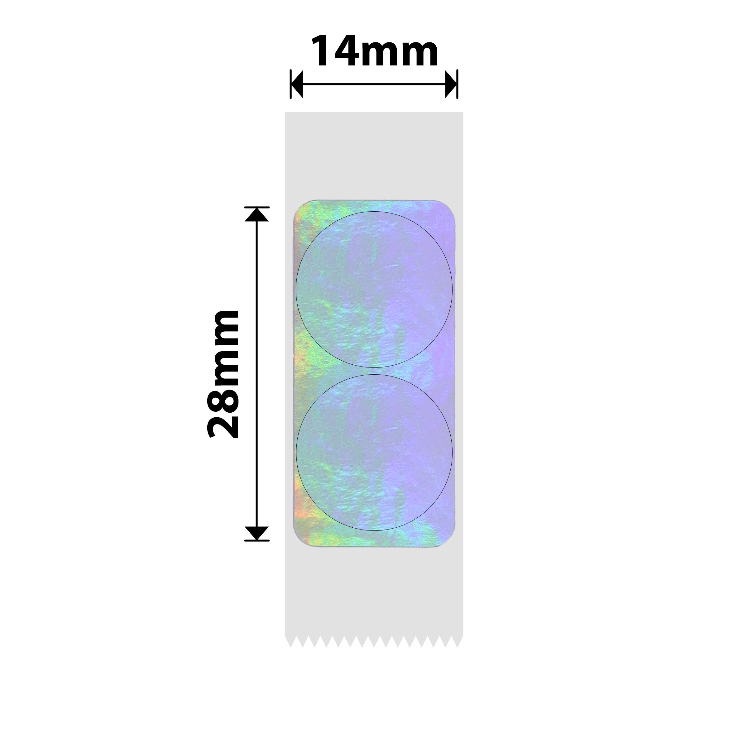 NB429 - NIIMBOT - B18 / N1 - 14X28MM - 200 SILVER HOLOGRAM DOUBLE ROUND LABELS