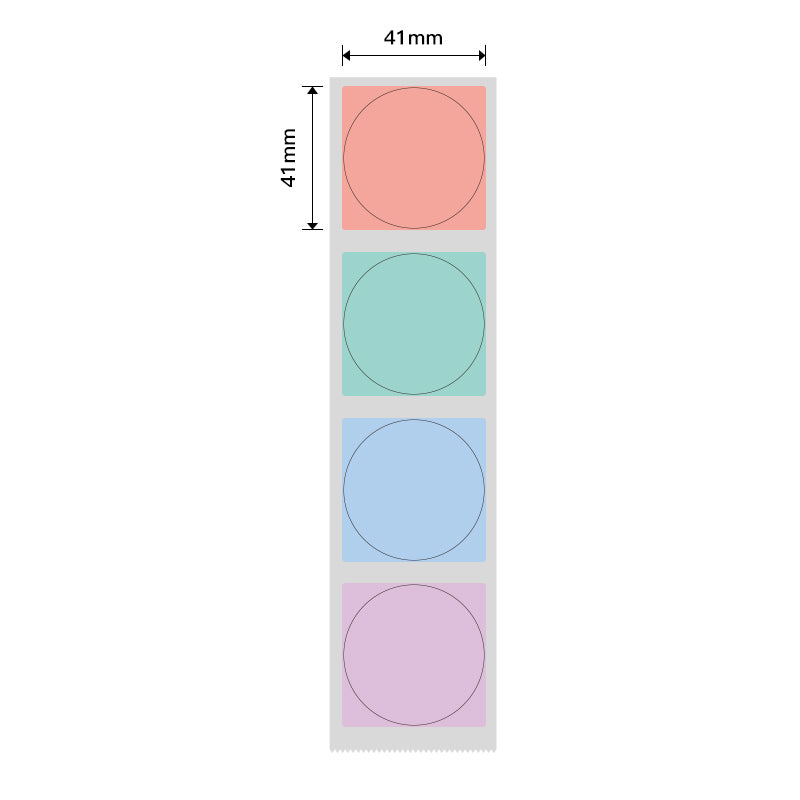 NB439 - NIIMBOT - B1 / B21 / B3S / B4 - 41X41MM - 175 MULITI-COLOUR ROUND LABELS