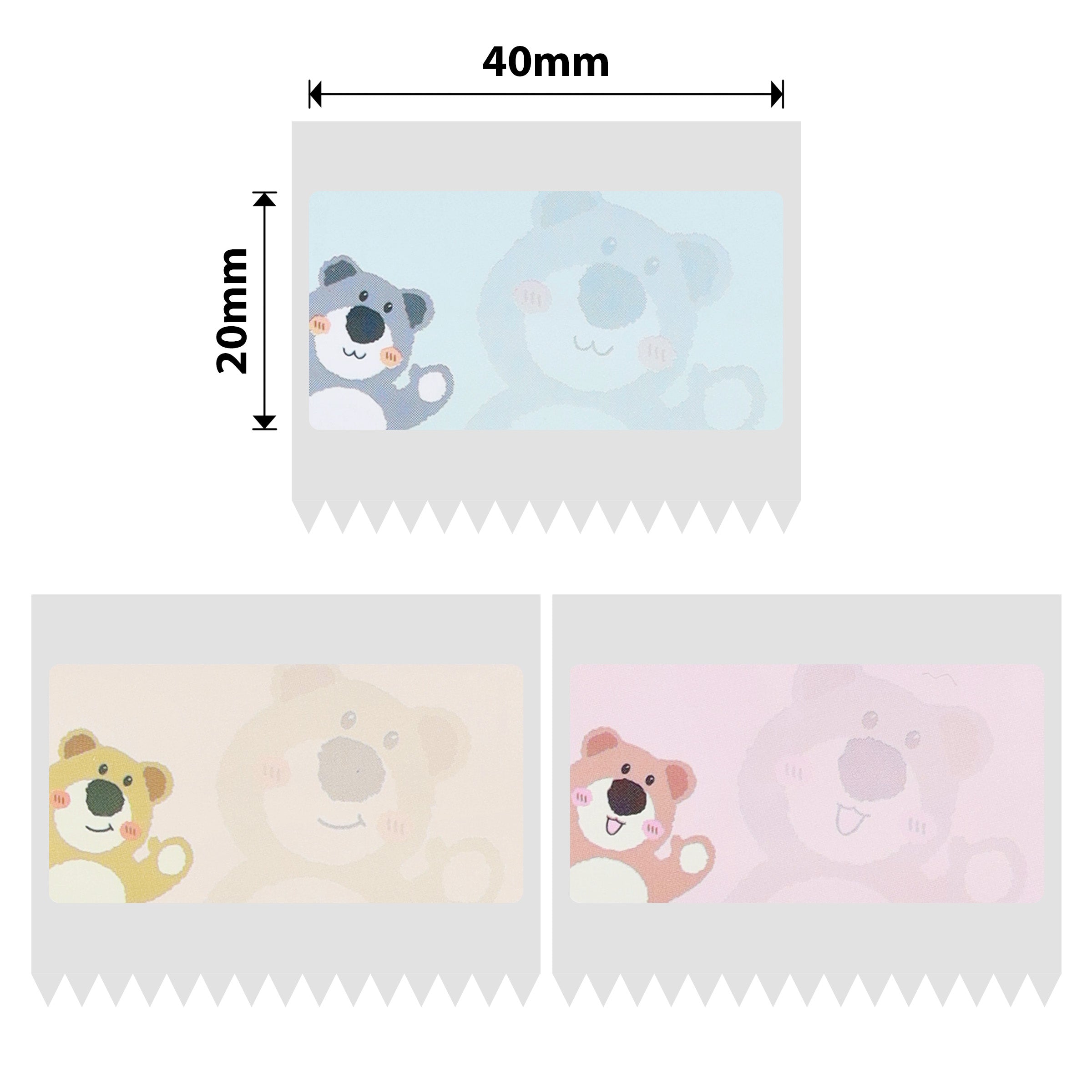 NB452 - NIIMBOT - B1 / B21 / B3S / B4 - 40X20MM - 320 CUTE BEAR LABELS