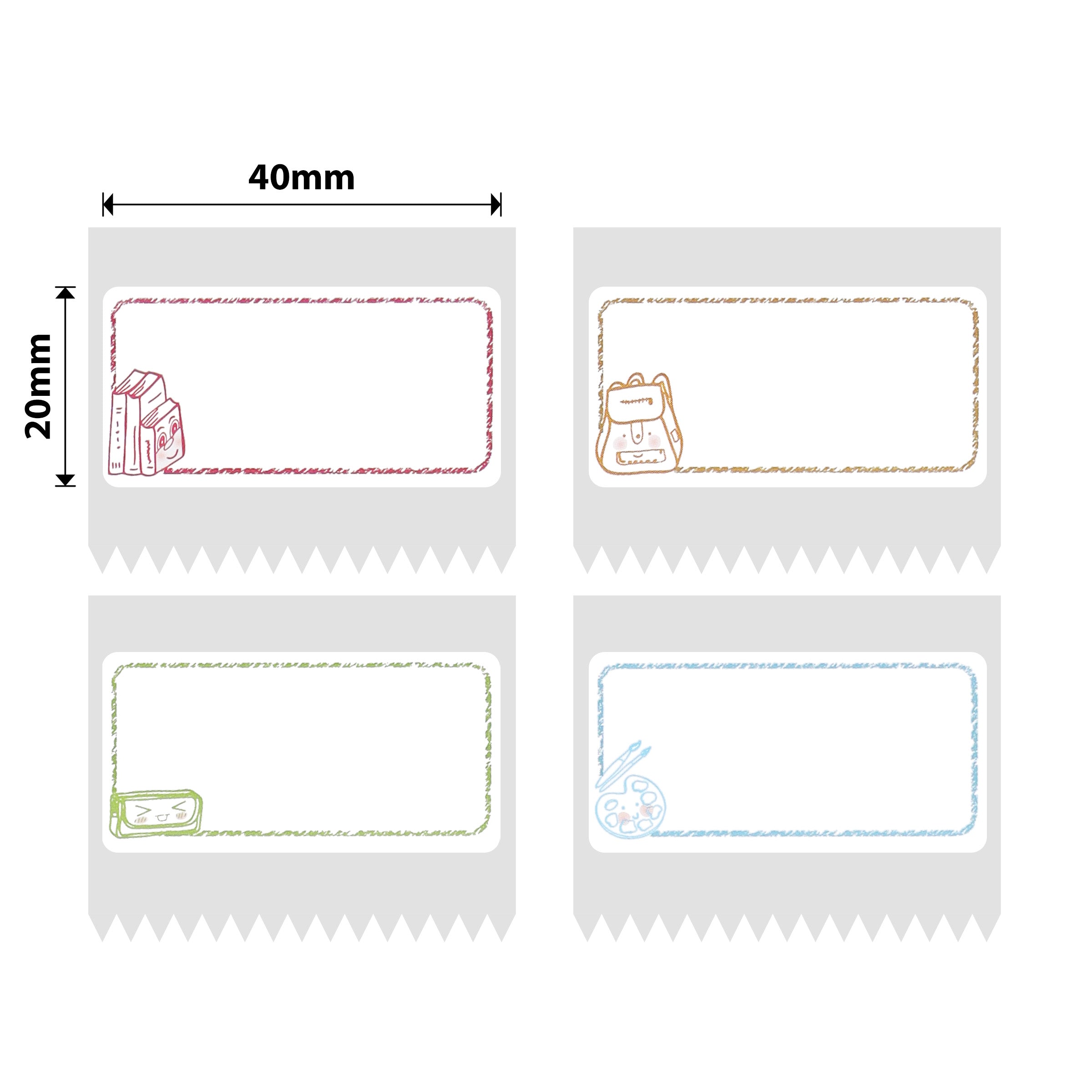 NB454 - NIIMBOT - B1 / B21 / B3S / B4 - 40X20MM - 320 STUDY BUDDY MULTI - COLOUR LABELS