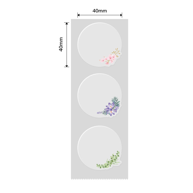 NB474 - NIIMBOT - B1 / B21 / B3S / B4 - 41X41MM - 170 TRANSPARENT WHISPERING FLOWERS LABELS