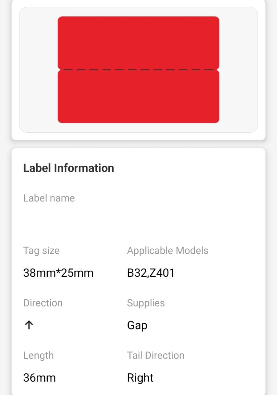 NB485 - NIIMBOT - M3 ONLY - 38X25+36MM - 450 RED CABLE LABELS