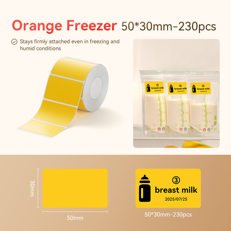 NB494 - NIIMBOT - B1 / B21 / B3S / B4 - 50X30MM - 230 ORANGE FREEZER LABELS