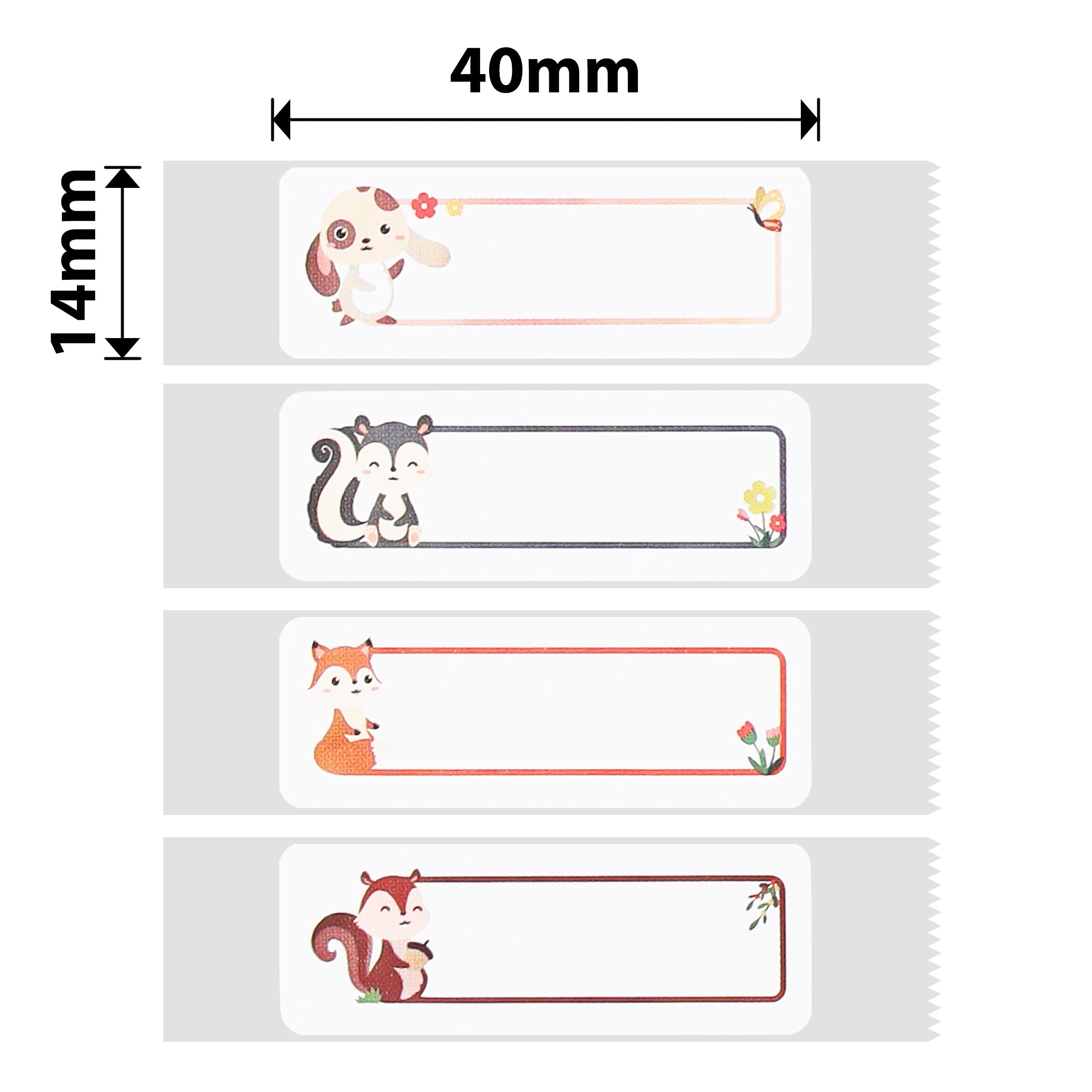 NB528 - NIIMBOT - B18 / N1 - 14X40MM - 60 FUN JUNGLE IRON ON LABELS