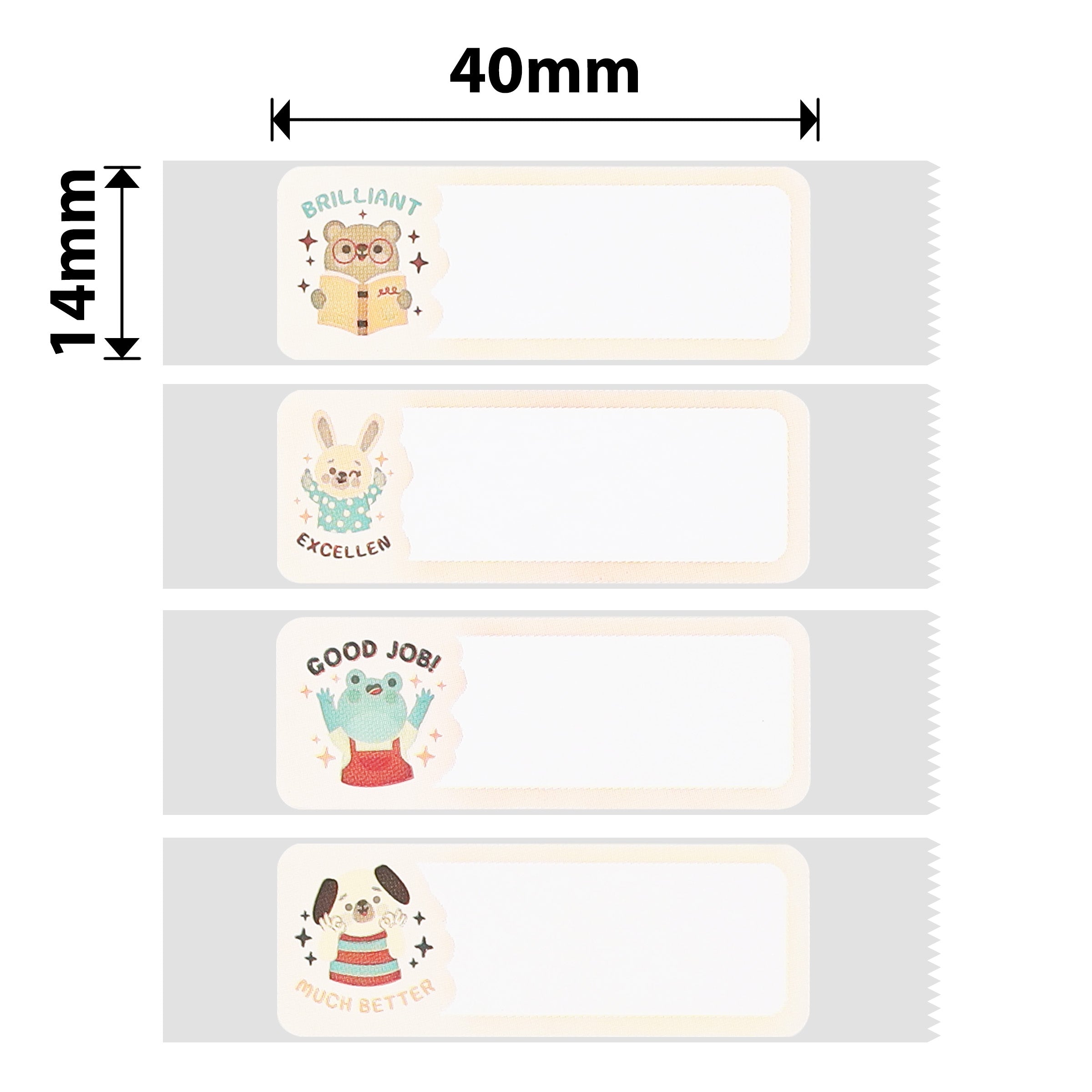NB530 - NIIMBOT - B18 / N1 - 14X40MM - 60 INSPIRING ANIMALS IRON ON LABELS