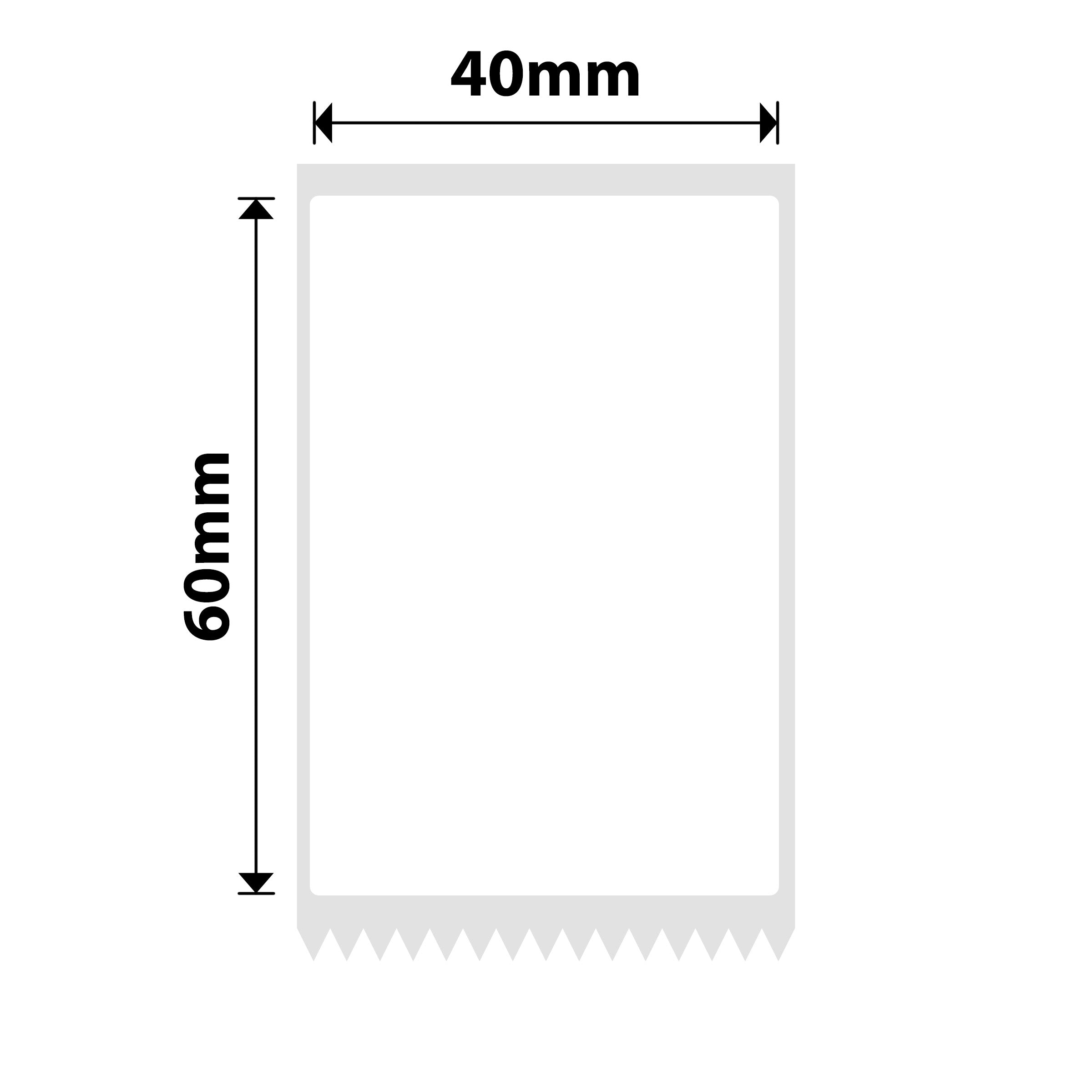 NB596 - NIIMBOT - M2 / M3 - 40X60MM - 115 WHITE PET LABELS