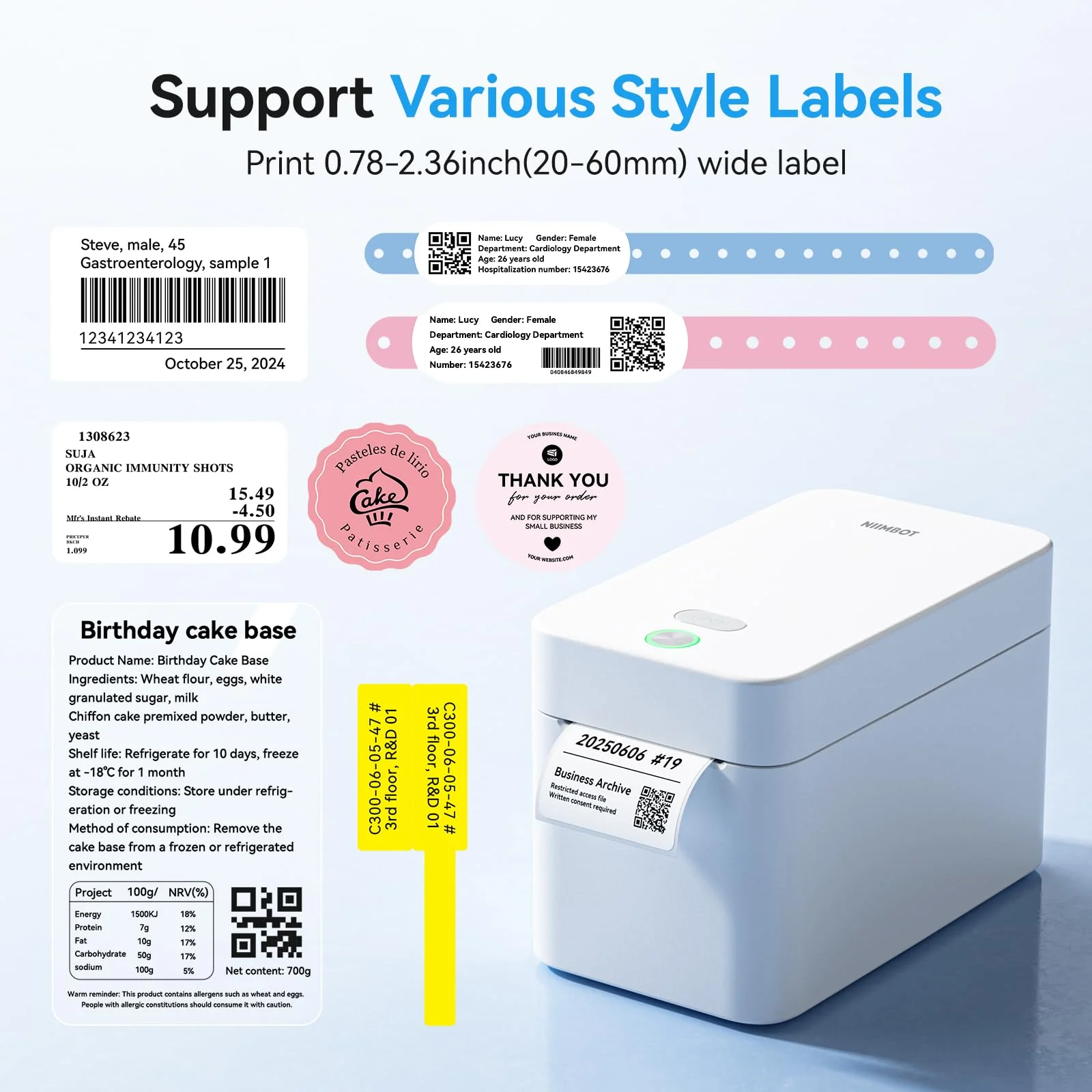 NB608 - NIIMBOT - K2 - THERMAL BUSINESS BLUETOOTH LABEL PRINTER - WHITE